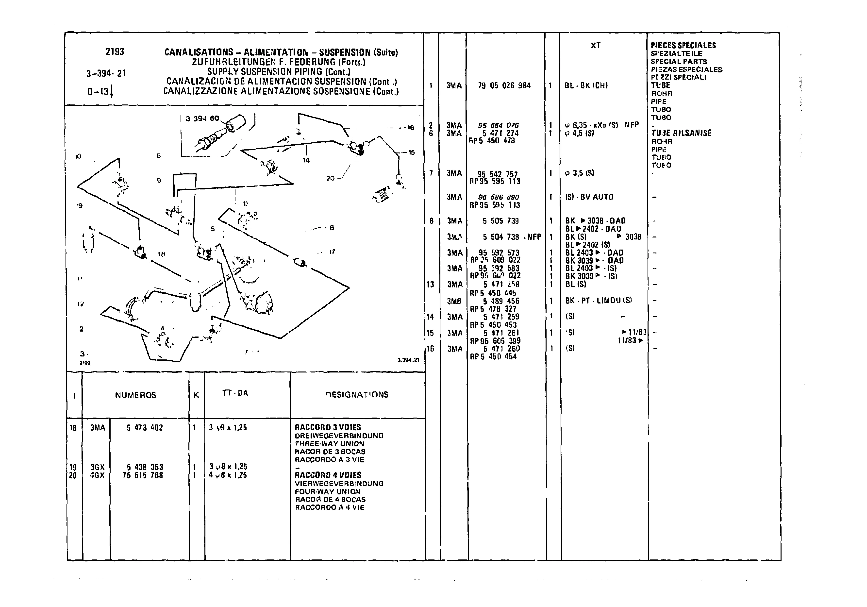 Suspension Piping, page 435 of 985 — CX Parts Catalogue — 1981–1985