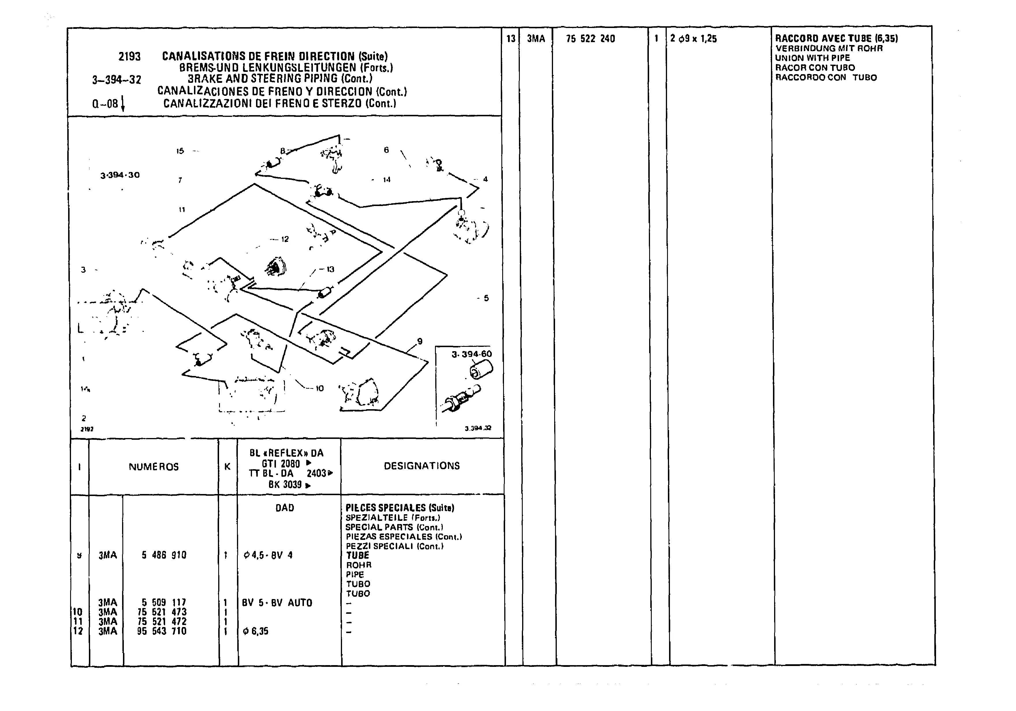 Brake And Steering Piping, page 440 of 985 — CX Parts Catalogue — 1981–1985