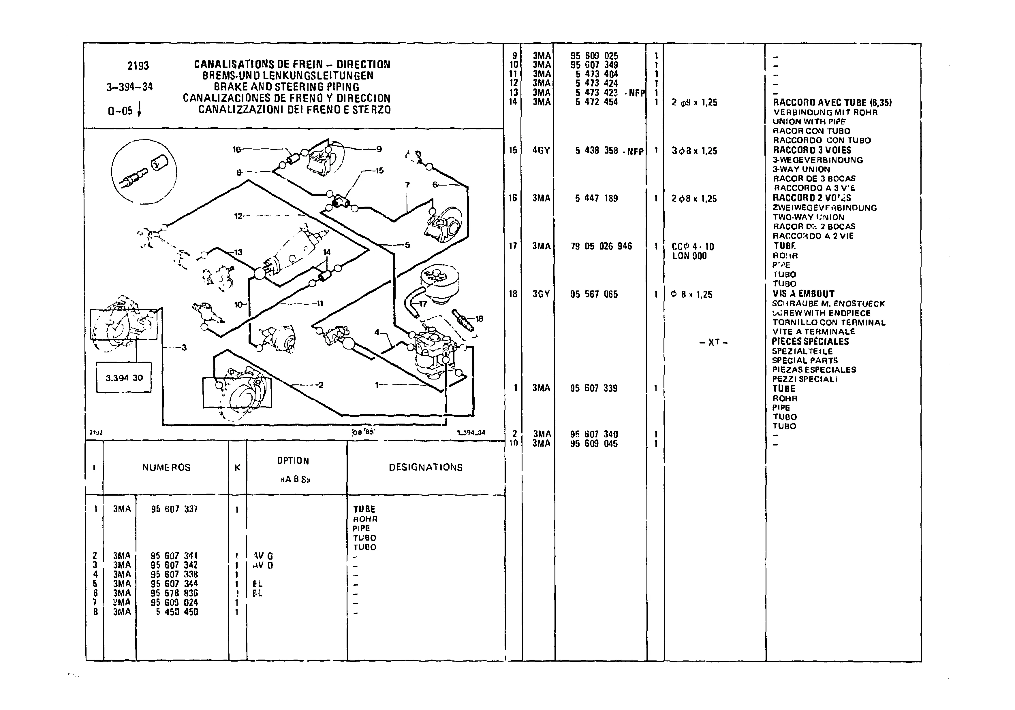 Brake And Steering Piping, page 443 of 985 — CX Parts Catalogue — 1981–1985