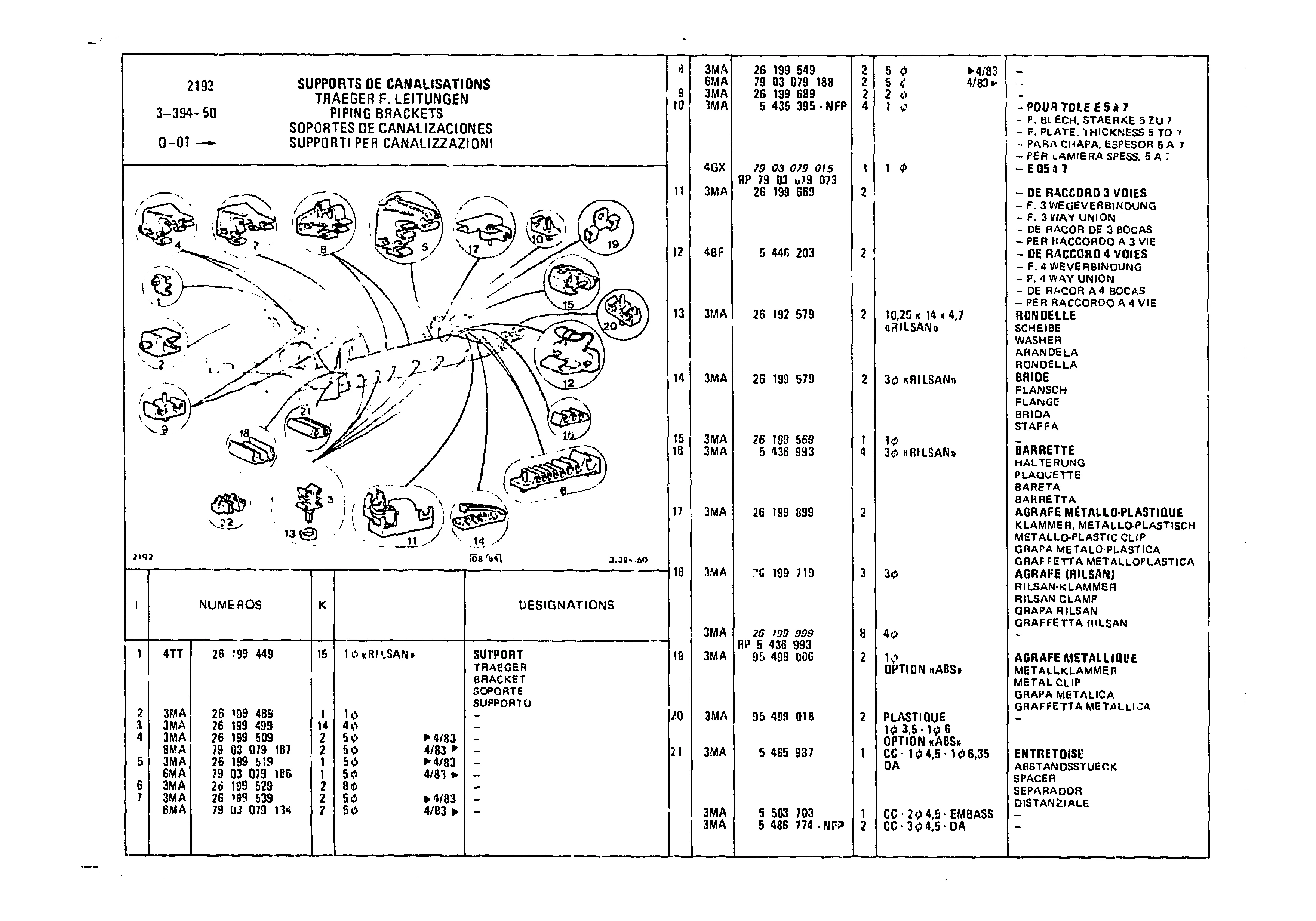 Piping Brackets, page 447 of 985 — CX Parts Catalogue — 1981–1985