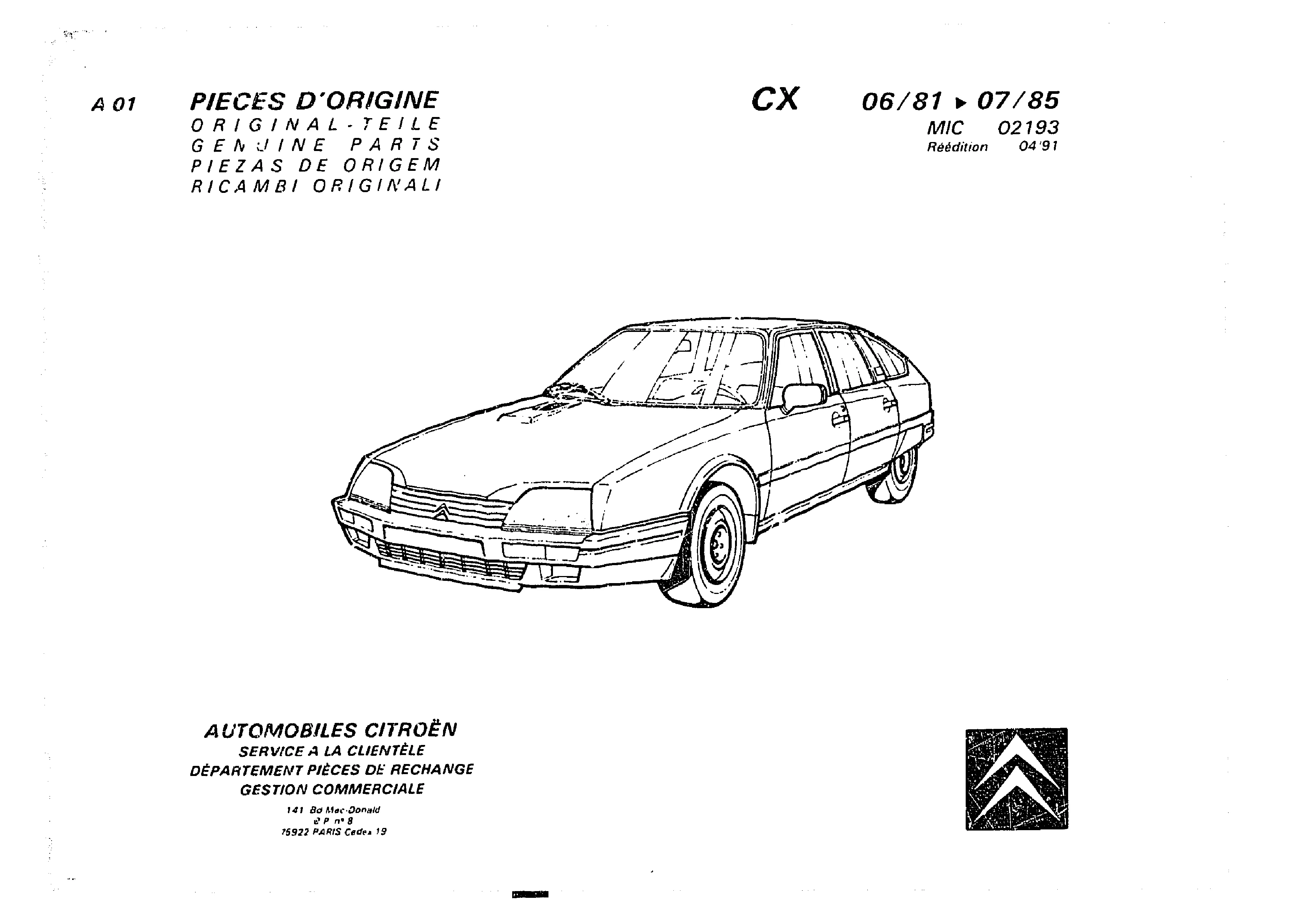 CX 81-85, page 489 of 985 — CX Parts Catalogue — 1981–1985