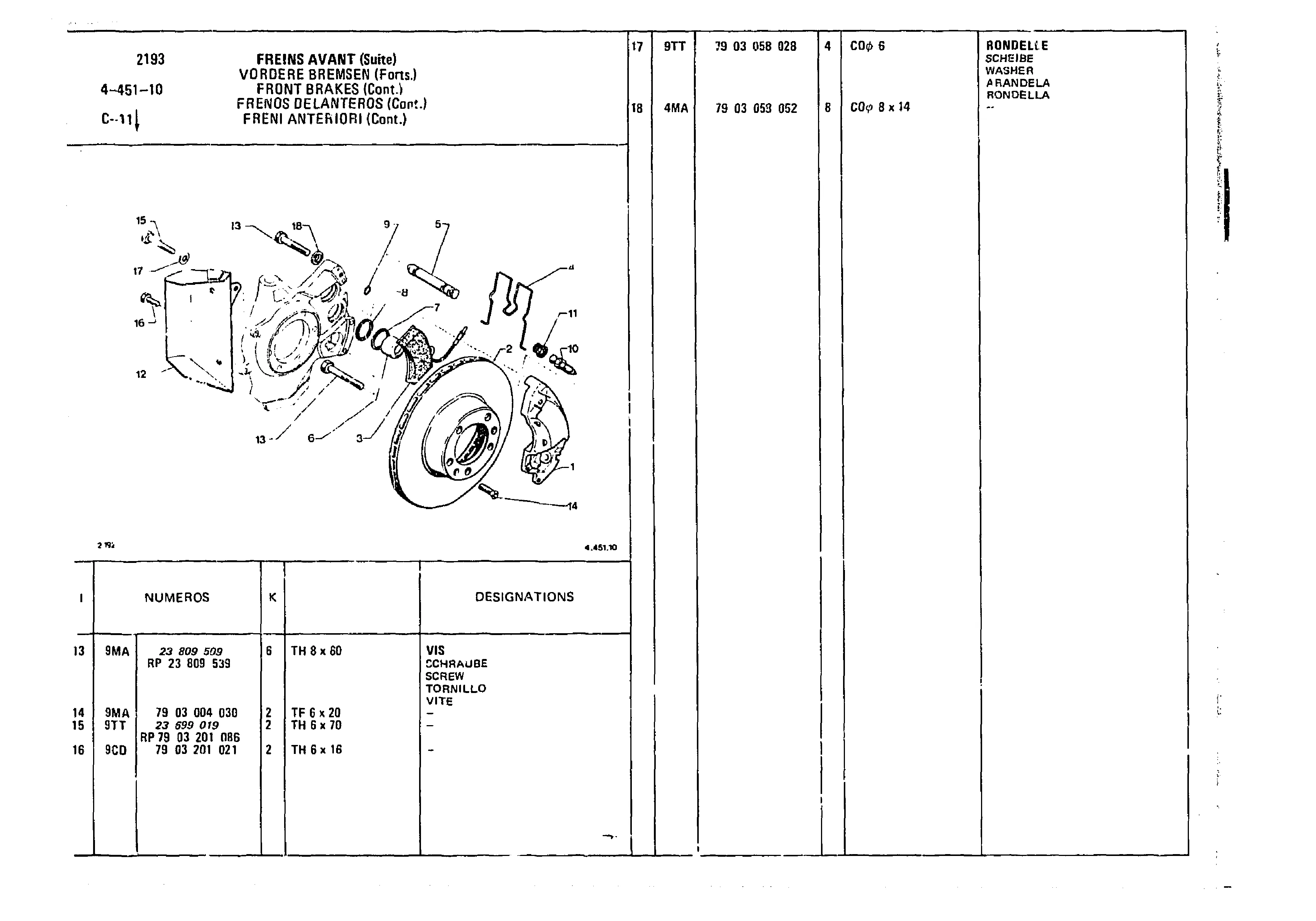 Front Brakes, page 520 of 985 — CX Parts Catalogue — 1981–1985