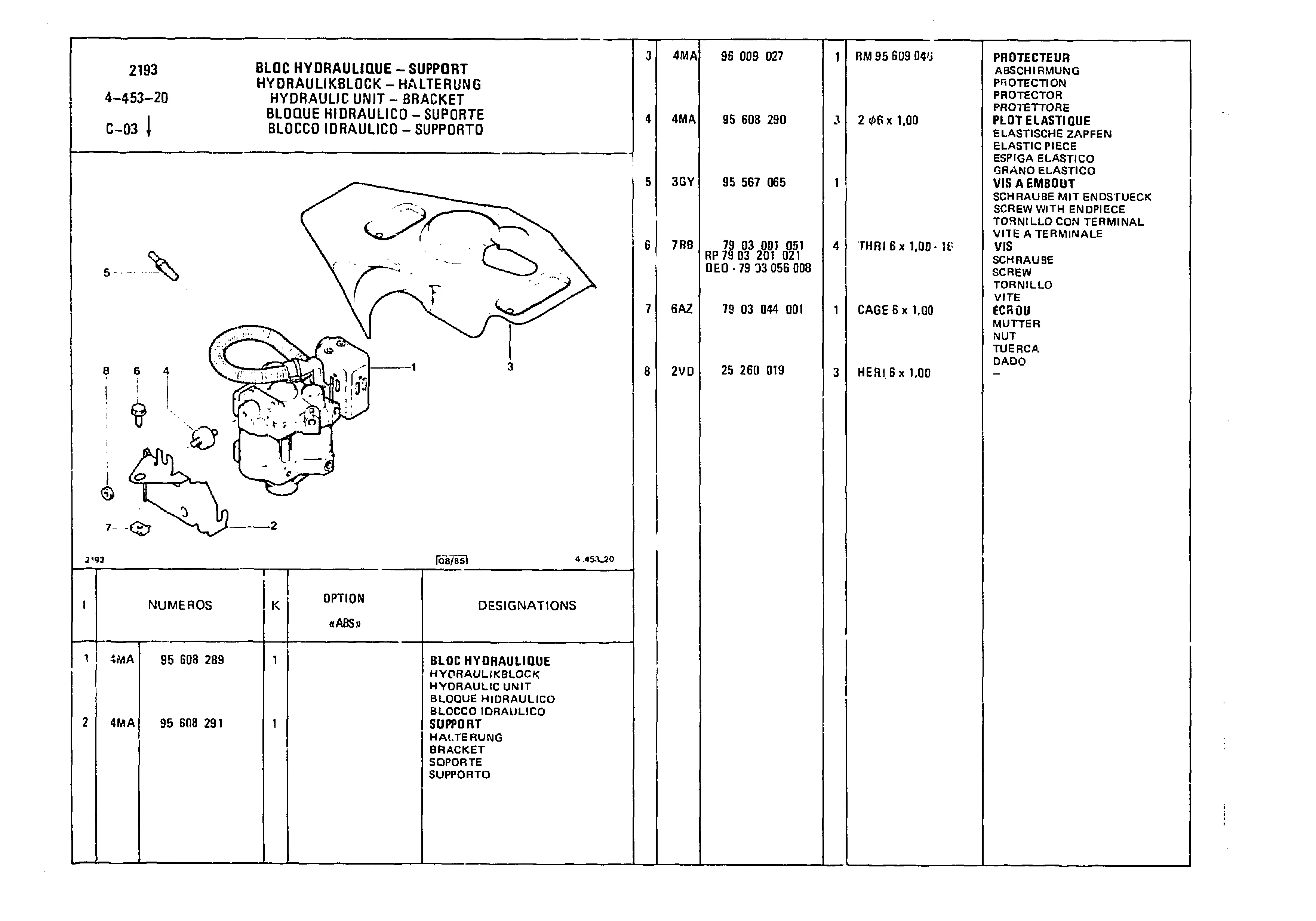 Hydraulic Unit - Bracket, page 528 of 985 — CX Parts Catalogue — 1981–1985