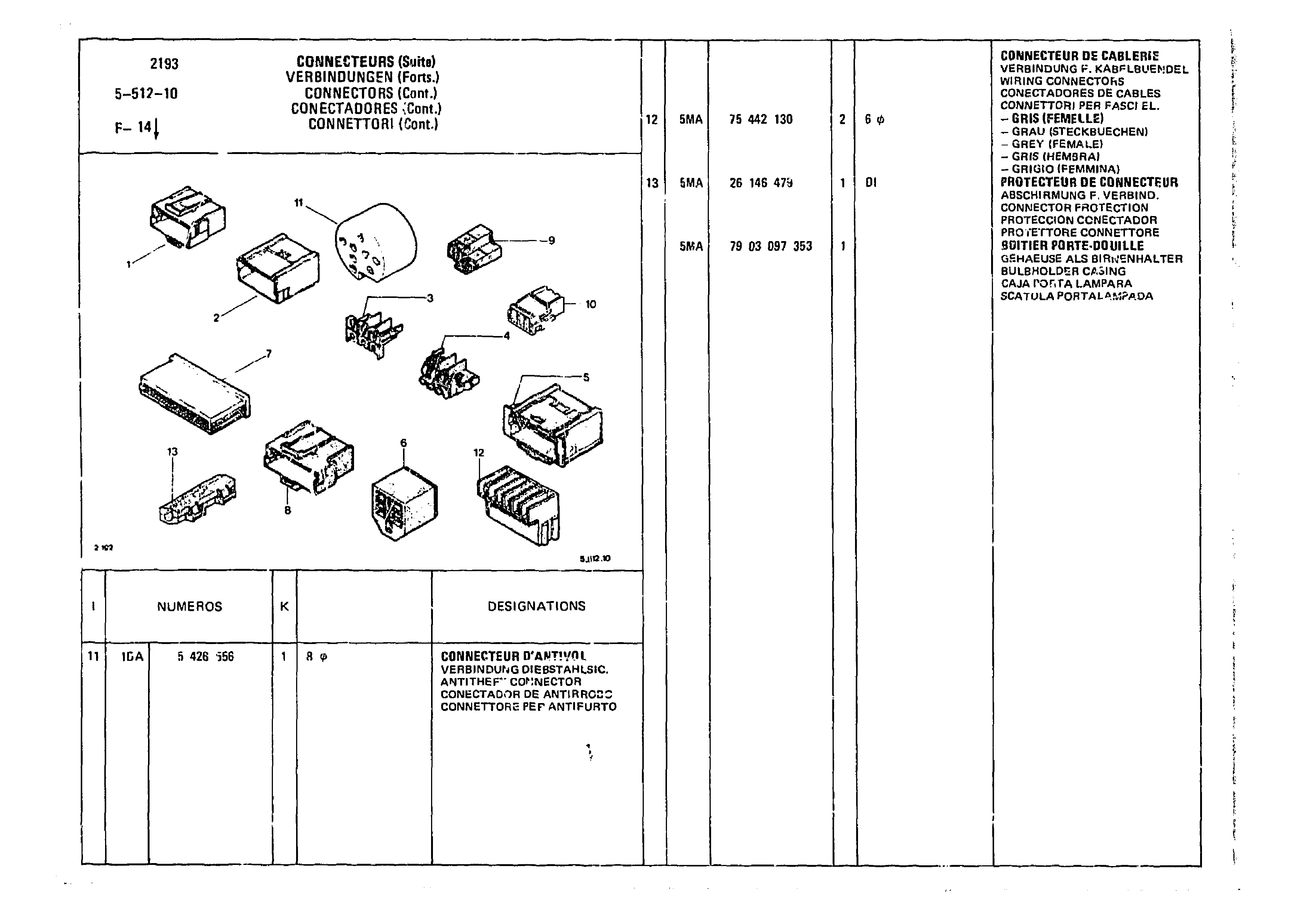 Connectors, page 550 of 985 — CX Parts Catalogue — 1981–1985