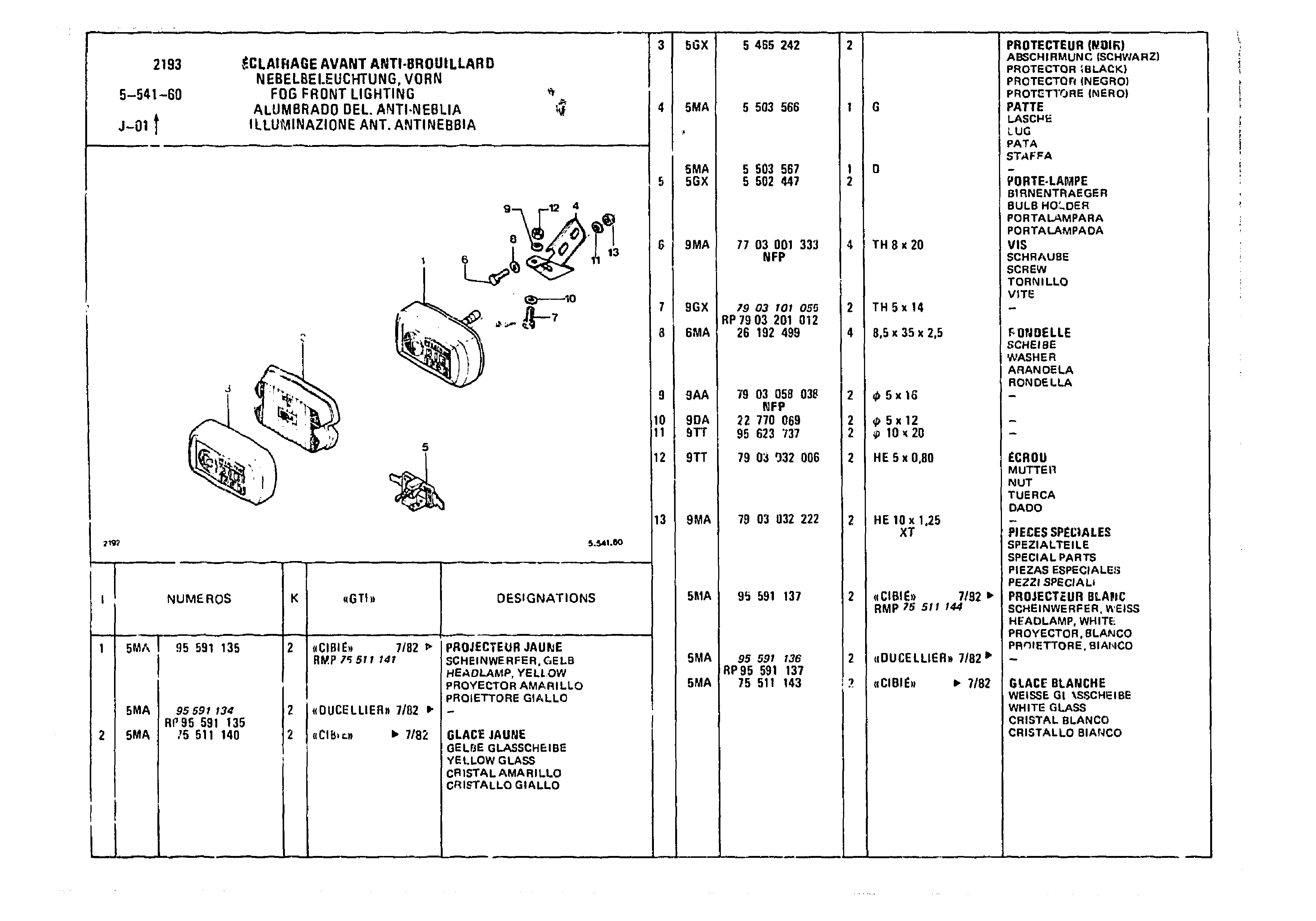 Fog Front Lighting, page 594 of 985 — CX Parts Catalogue — 1981–1985