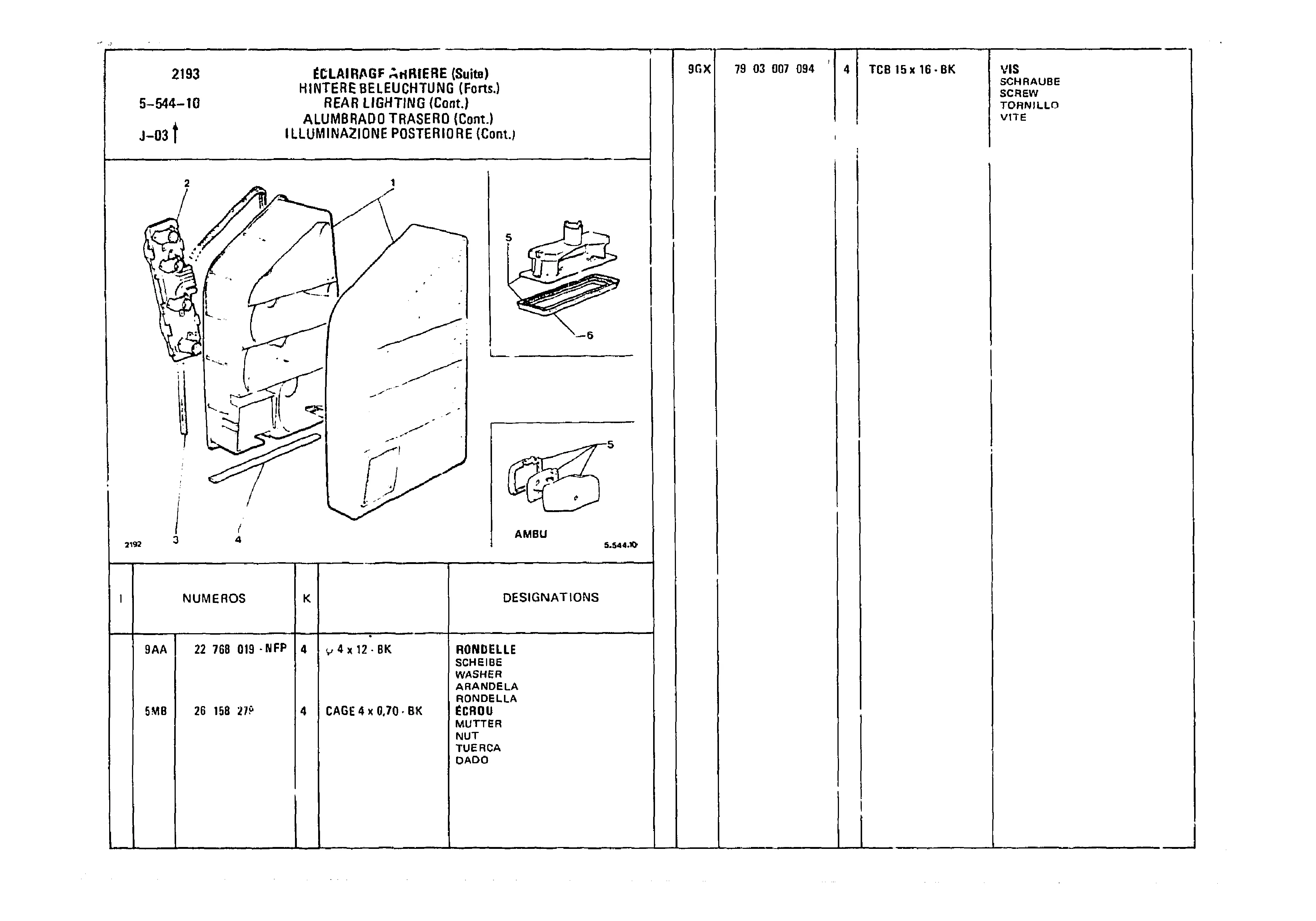 Rear Lighting, page 596 of 985 — CX Parts Catalogue — 1981–1985