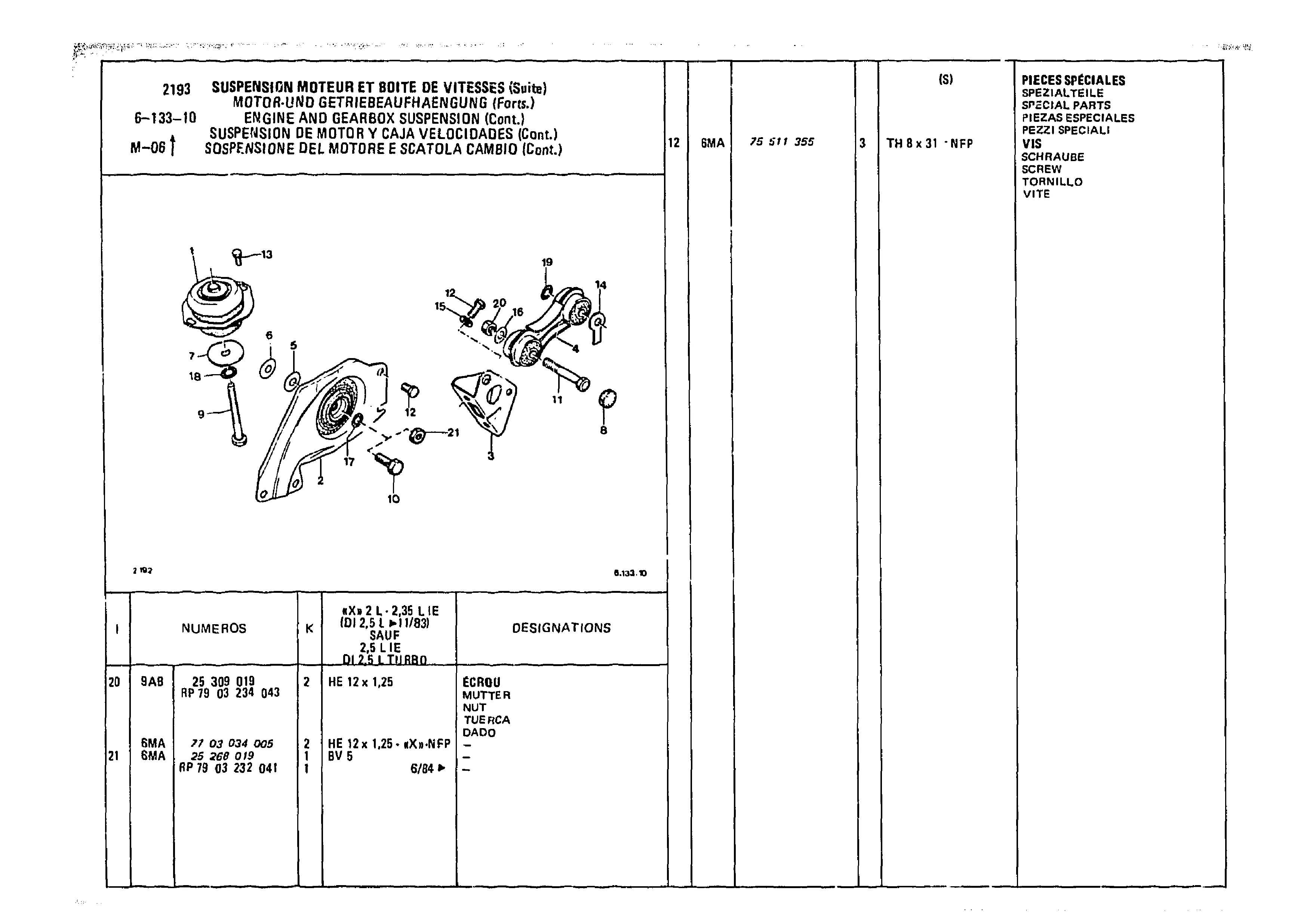 Engine Suspension, page 628 of 985 — CX Parts Catalogue — 1981–1985
