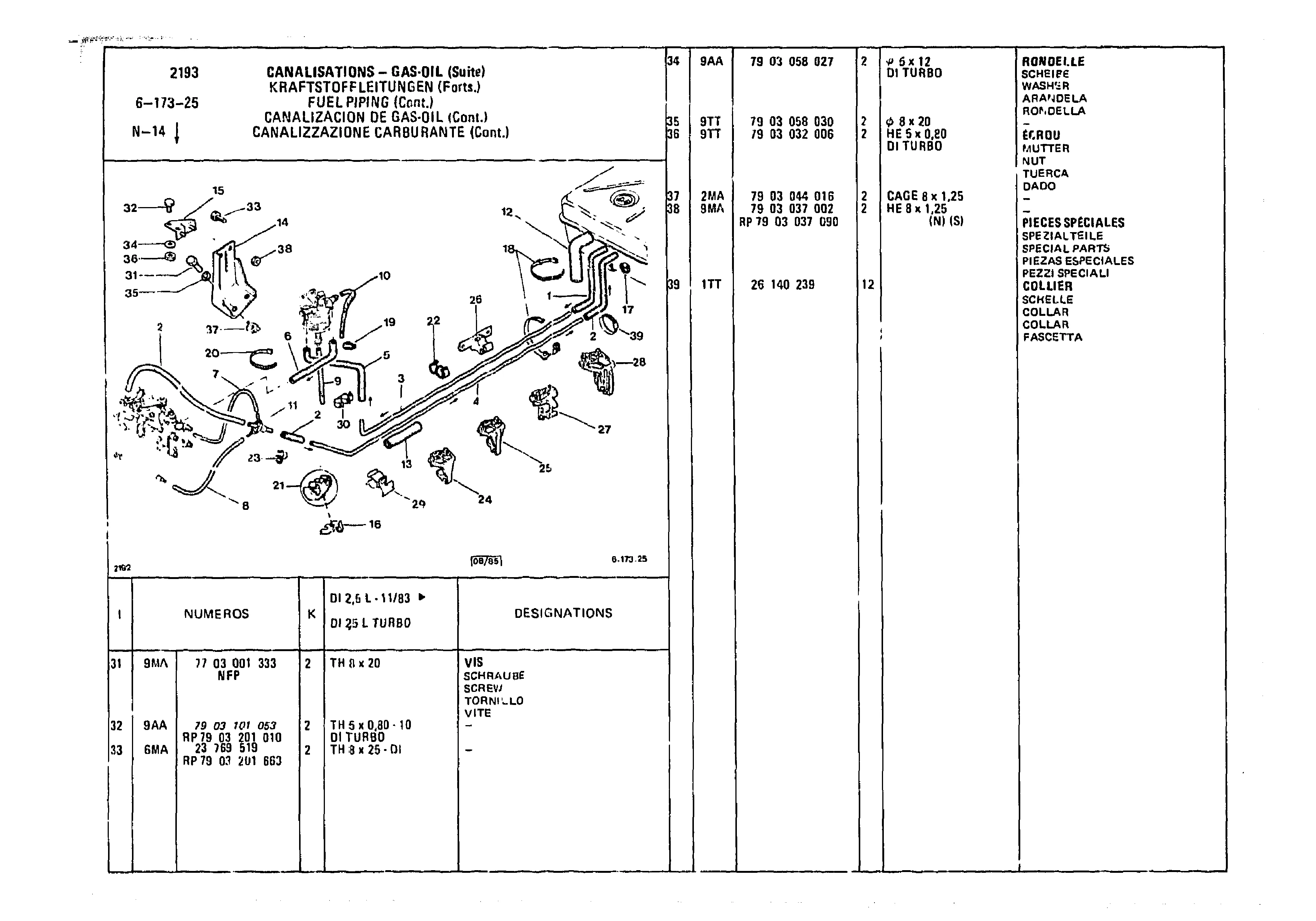 Fuel Piping, page 639 of 985 — CX Parts Catalogue — 1981–1985