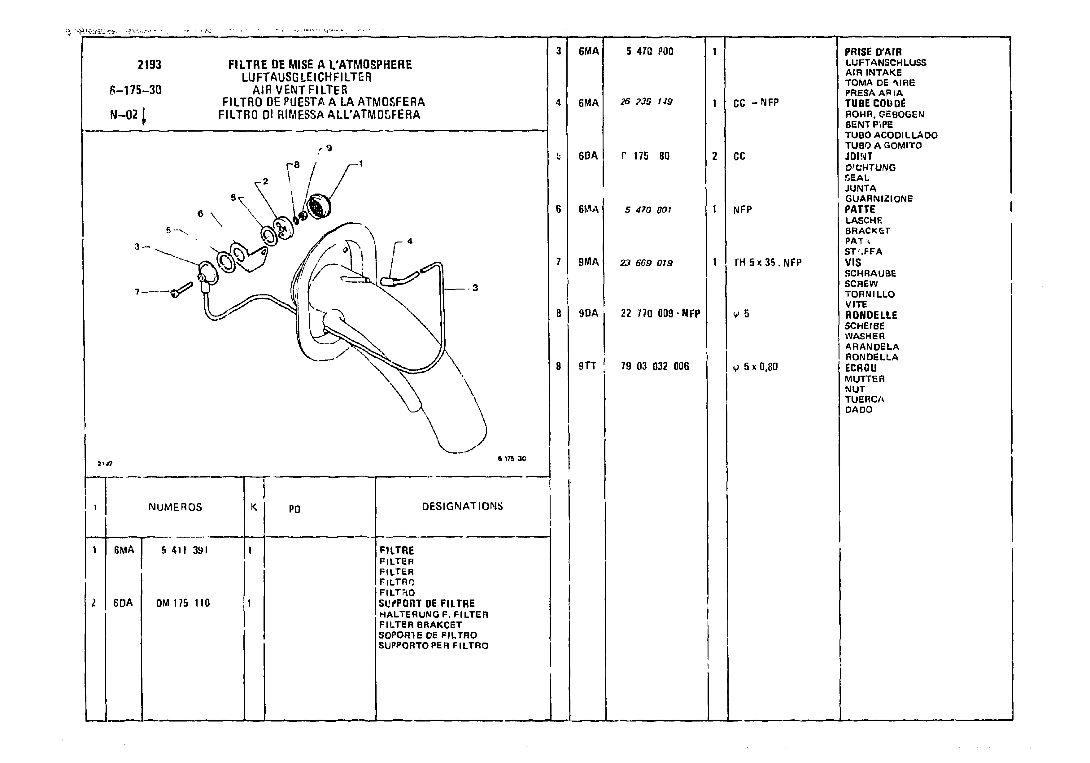 Air Vent Filter, page 651 of 985 — CX Parts Catalogue — 1981–1985