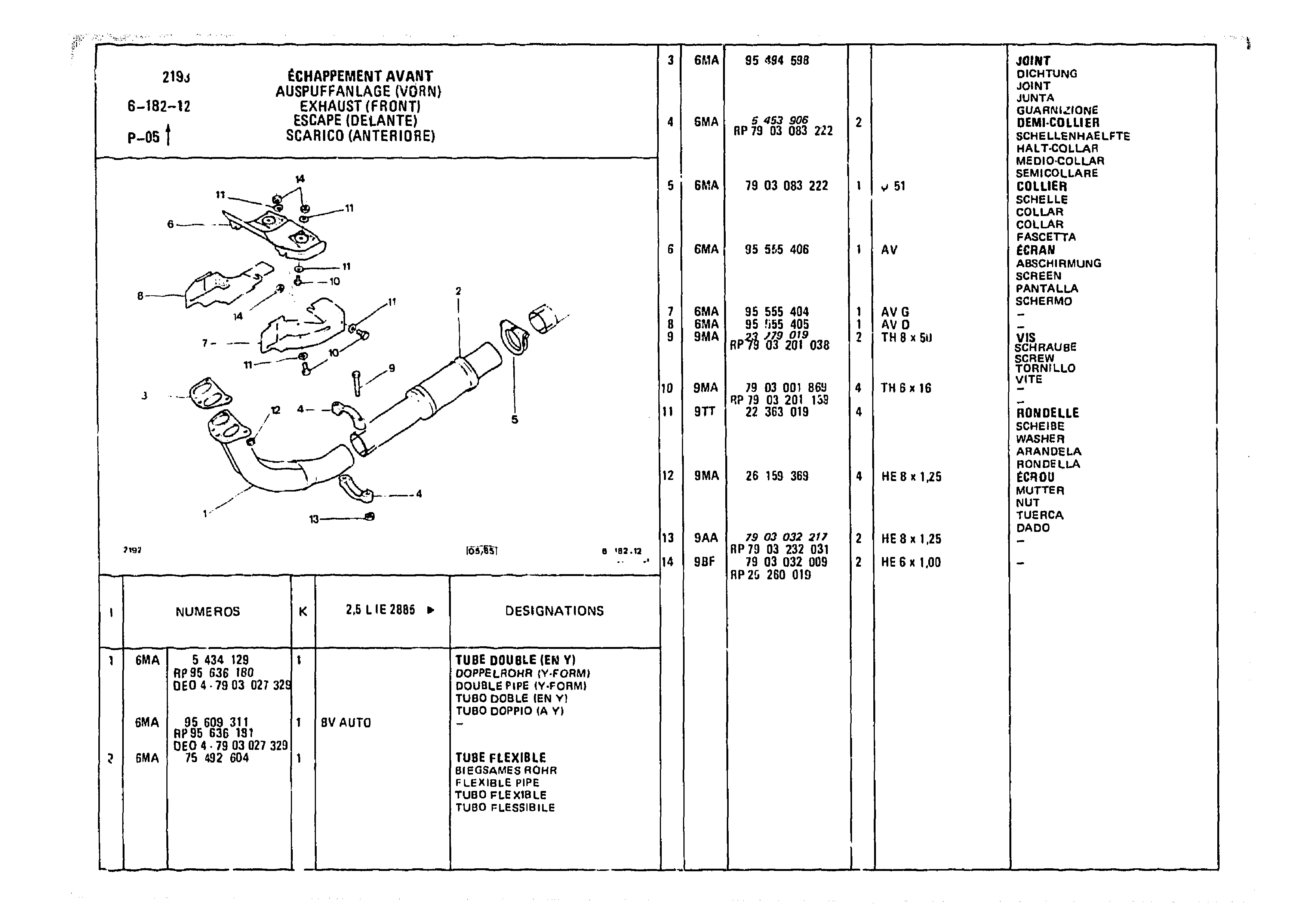 Exhaust (Front), page 657 of 985 — CX Parts Catalogue — 1981–1985