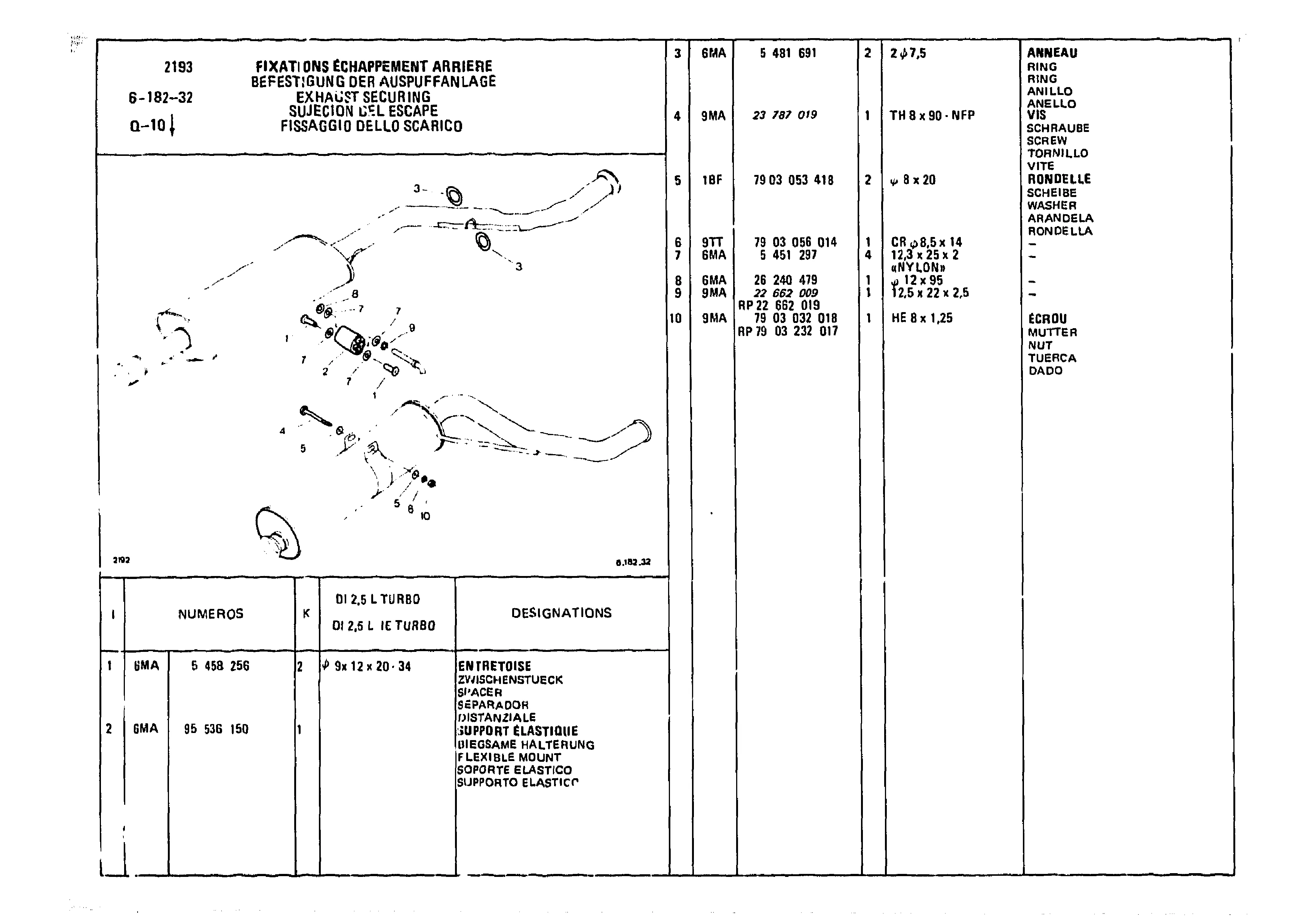 Rear Exhaust Securing, page 673 of 985 — CX Parts Catalogue — 1981–1985