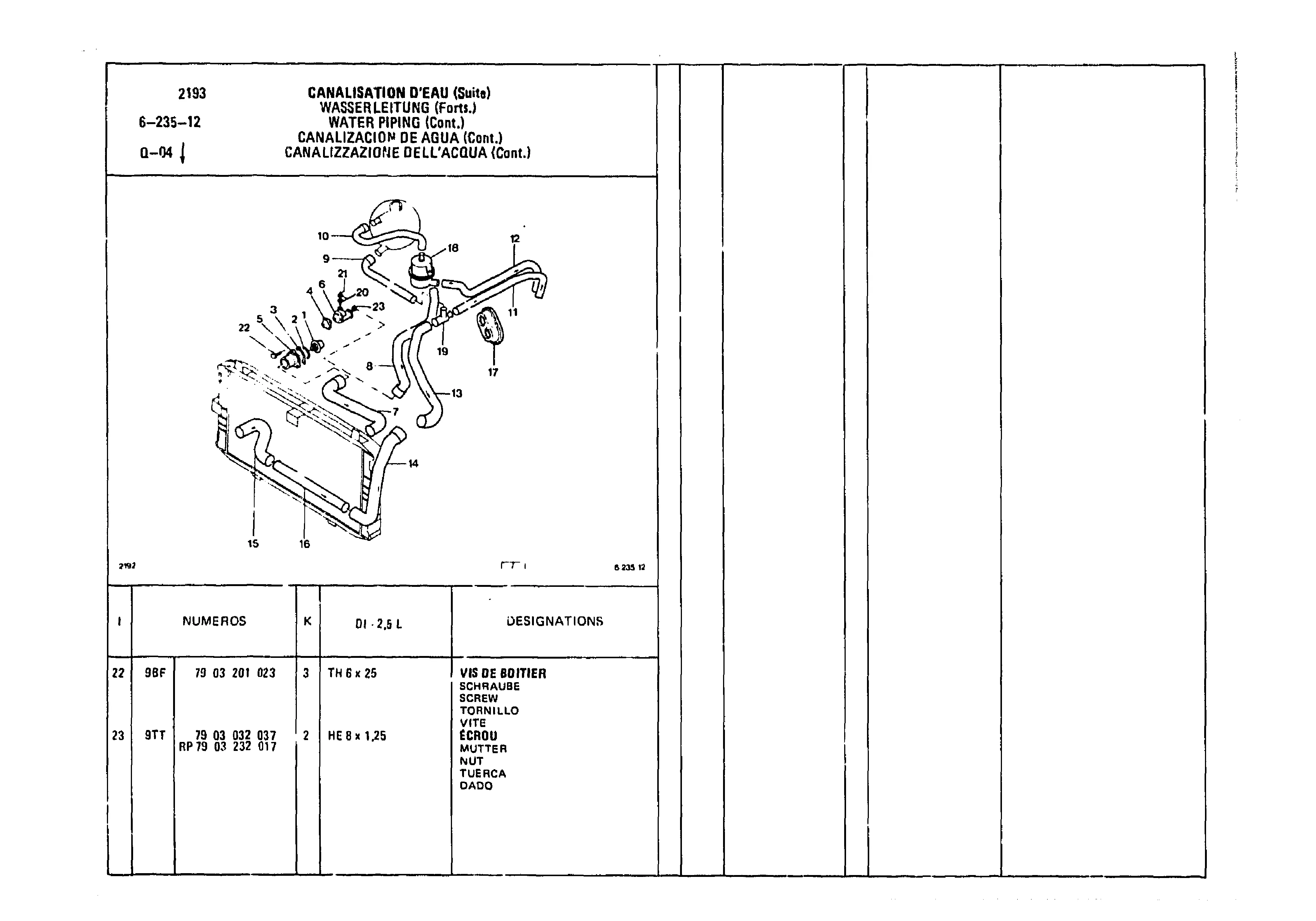 Water Piping, page 679 of 985 — CX Parts Catalogue — 1981–1985