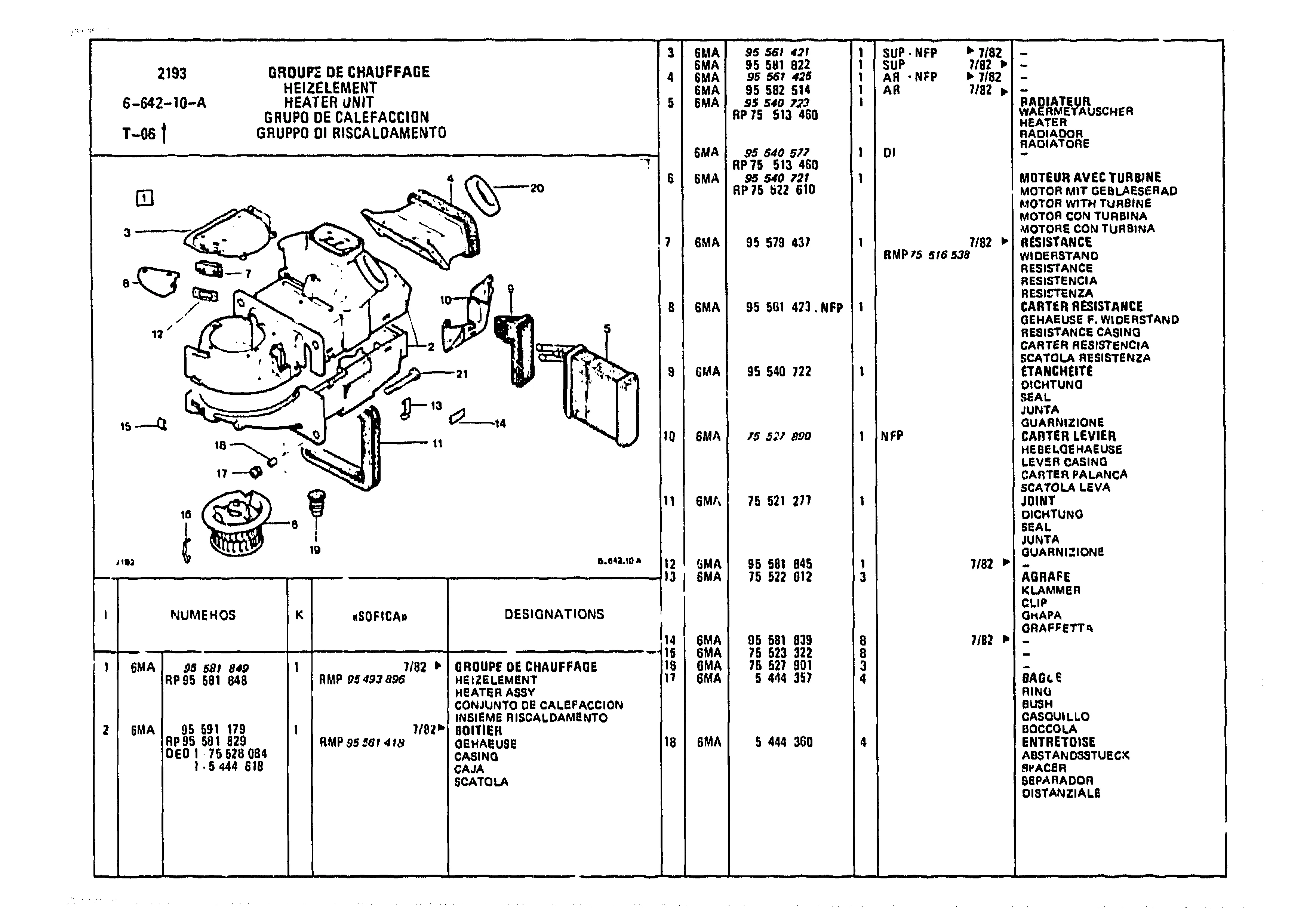 Heater Unit, page 718 of 985 — CX Parts Catalogue — 1981–1985