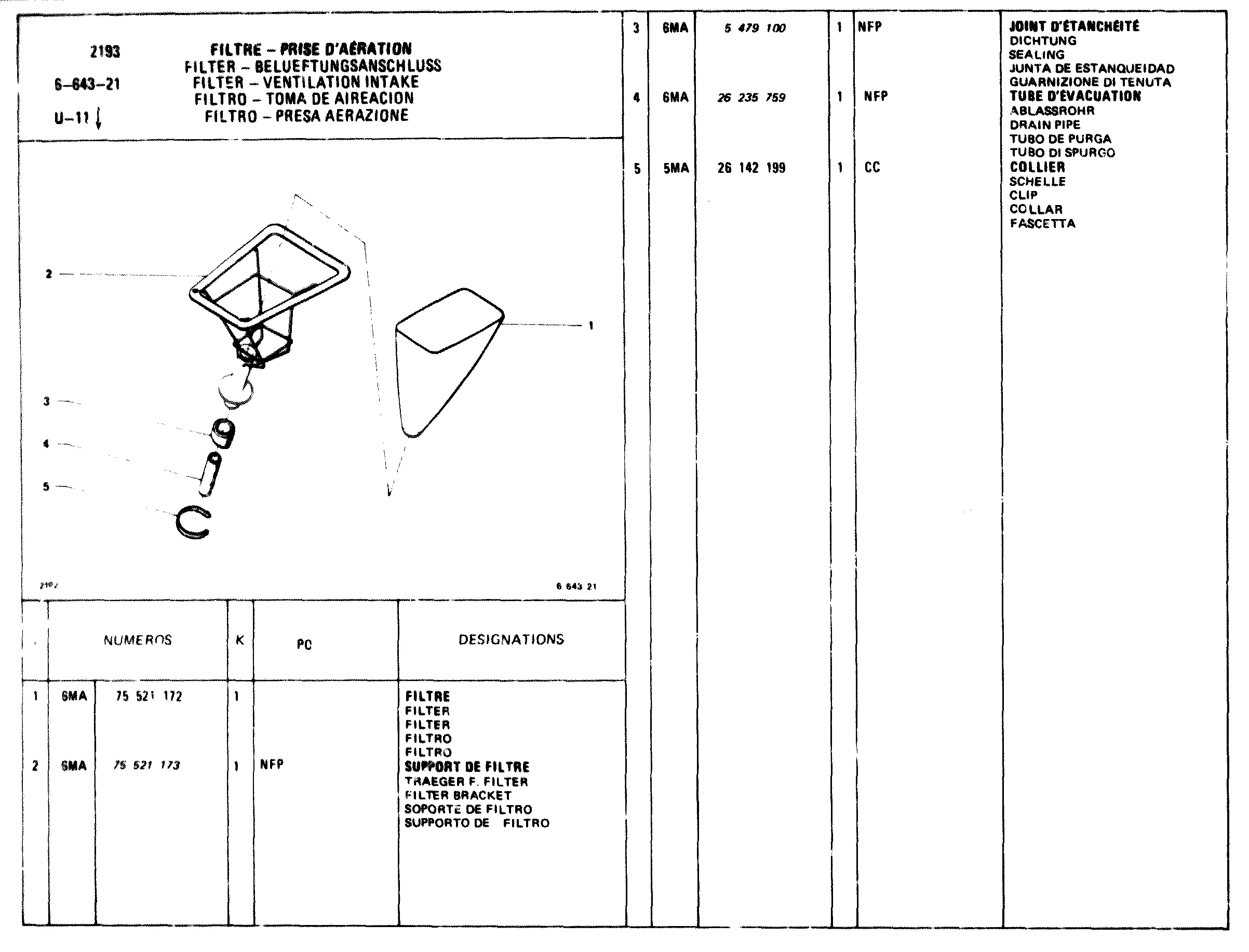 Ventilation Filter, page 732 of 985 — CX Parts Catalogue — 1981–1985