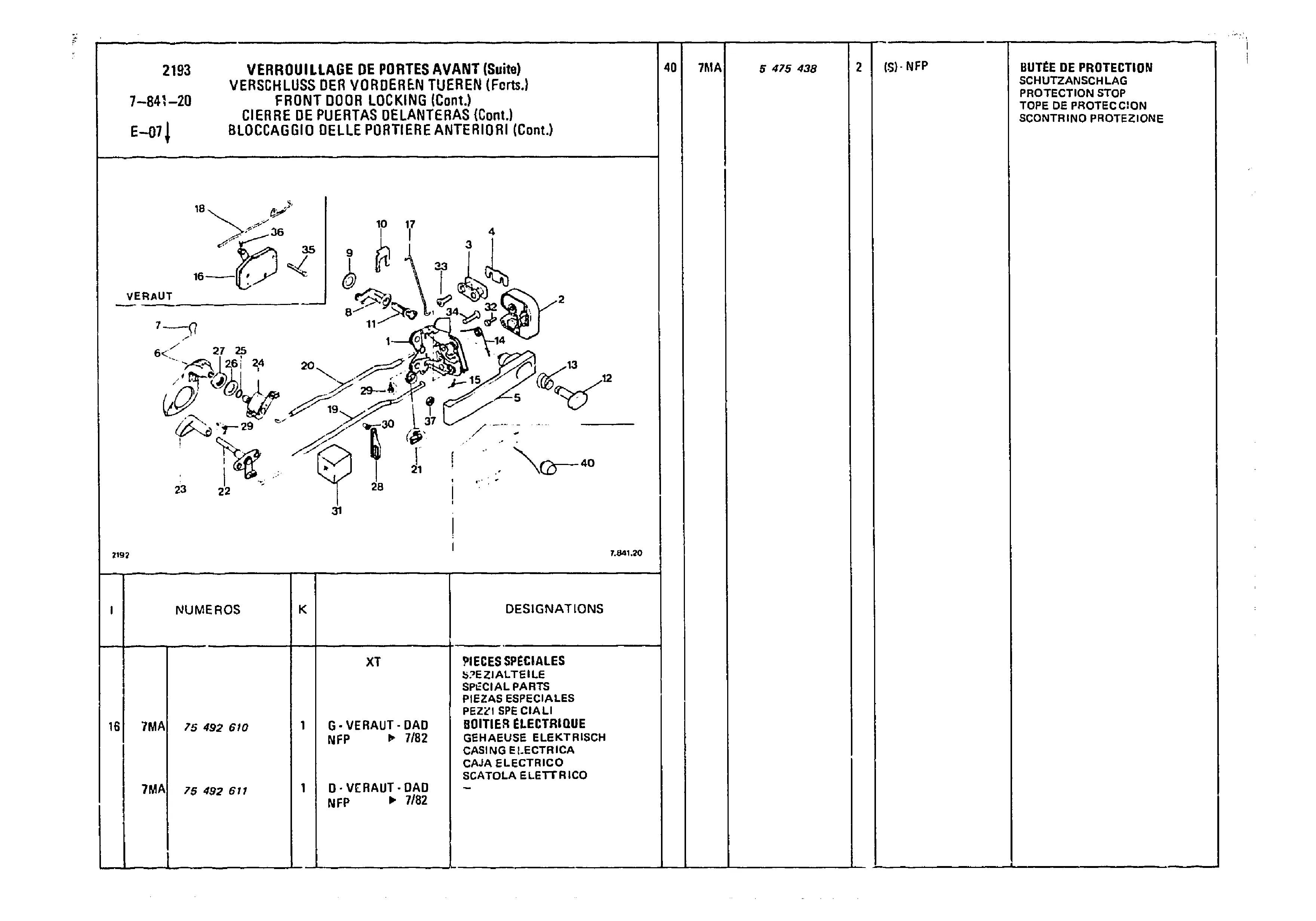 Door Locking, page 801 of 985 — CX Parts Catalogue — 1981–1985