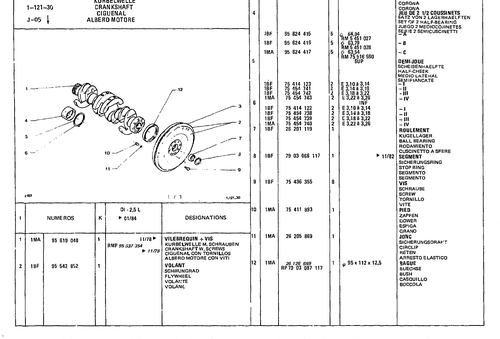 Crankshaft, page 127 — CX Parts Catalogue — 1981–1985