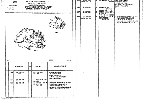 Complete Gearbox, page 197 — CX Parts Catalogue — 1981–1985