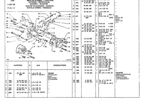 Gearbox - Securing, page 206 — CX Parts Catalogue — 1981–1985