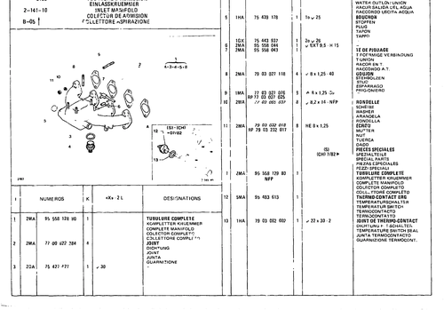 Inlet Manifold, page 258 — CX Parts Catalogue — 1981–1985
