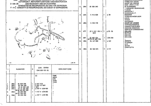 Gas Recovery And Suction Pipes, page 327 — CX Parts Catalogue — 1981–1985