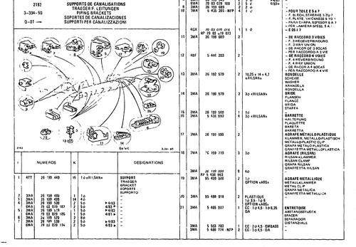 Piping Brackets, page 447 — CX Parts Catalogue — 1981–1985