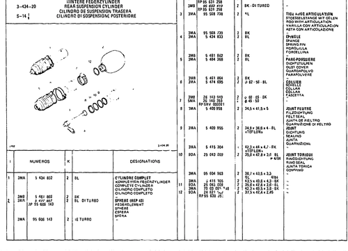 Rear Suspension Cylinder, page 464 — CX Parts Catalogue — 1981–1985