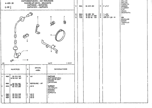 Picking-up Units - Brackets, page 529 — CX Parts Catalogue — 1981–1985