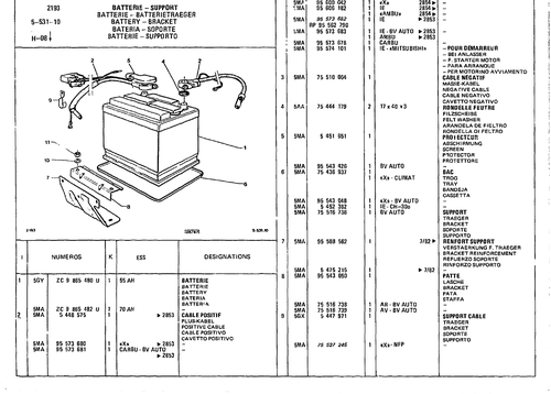 Battery - Bracket, page 586 — CX Parts Catalogue — 1981–1985