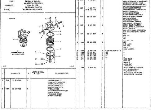 Fuel Filter, page 640 — CX Parts Catalogue — 1981–1985