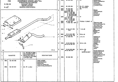 Exhaust (Rear), page 664 — CX Parts Catalogue — 1981–1985