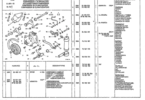 Air Conditioner Compressor, page 695 — CX Parts Catalogue — 1981–1985