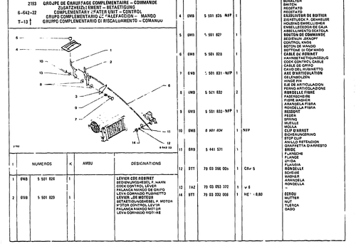 Complementary Heater Unit - Control, page 725 — CX Parts Catalogue — 1981–1985