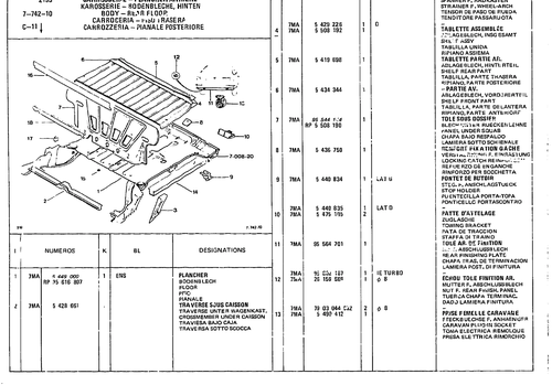 Body - Rear Floor, page 767 — CX Parts Catalogue — 1981–1985