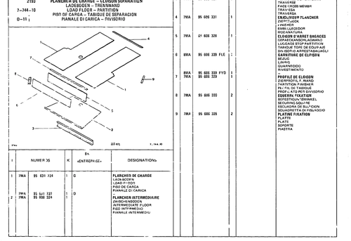 Load Floor - Partition, page 788 — CX Parts Catalogue — 1981–1985