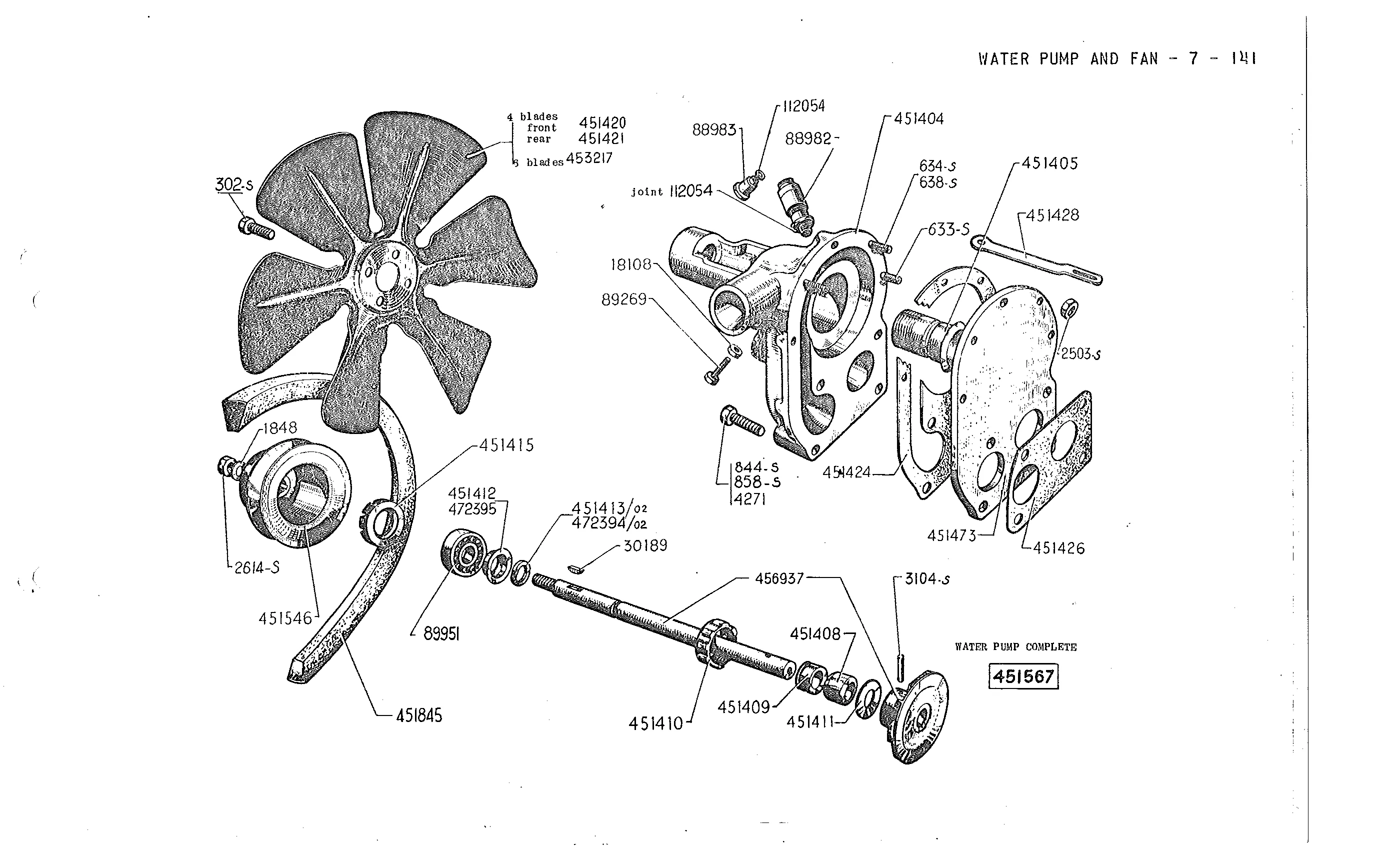 Water pump, fan ->11/34, page 36 of 226 — Front Wheel Drive 7 & 11 Parts Catalogue