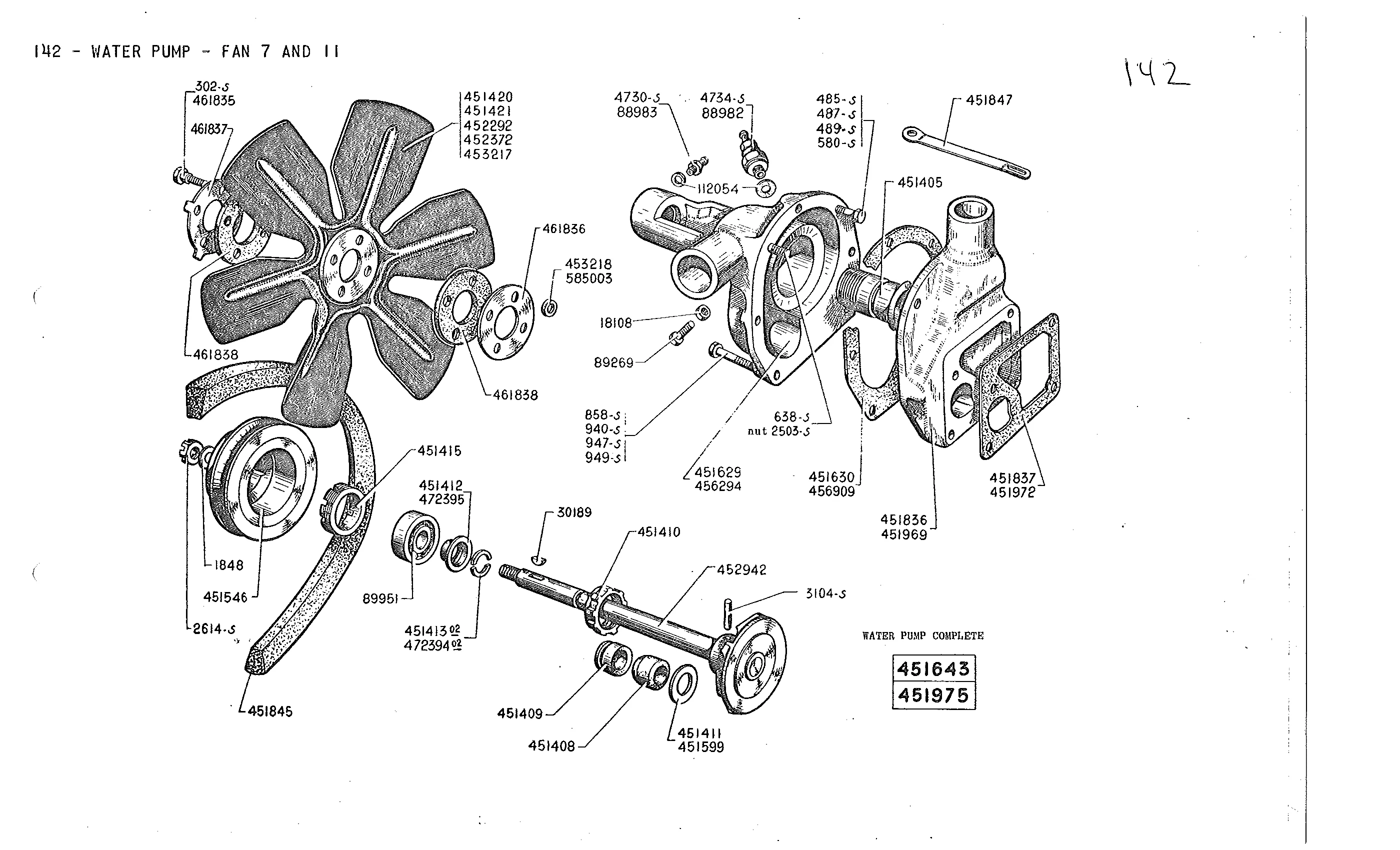 Water pump, fan->1950, page 38 of 226 — Front Wheel Drive 7 & 11 Parts Catalogue