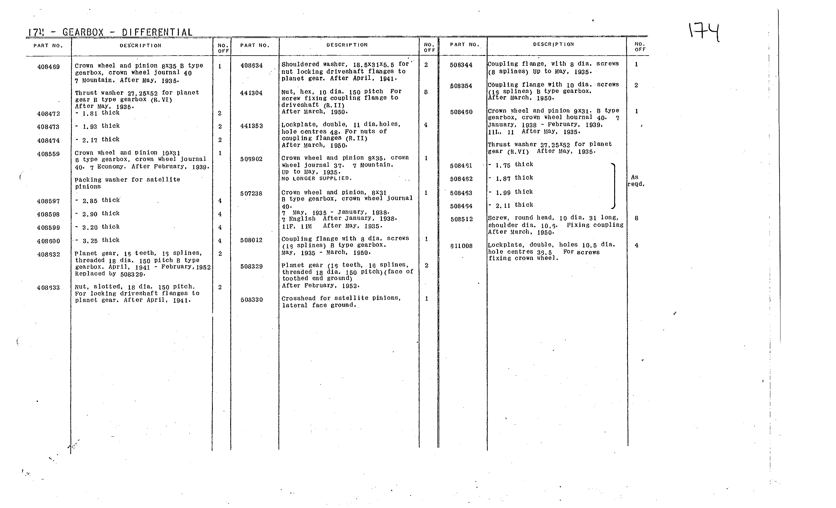Differential, page 61 of 226 — Front Wheel Drive 7 & 11 Parts Catalogue