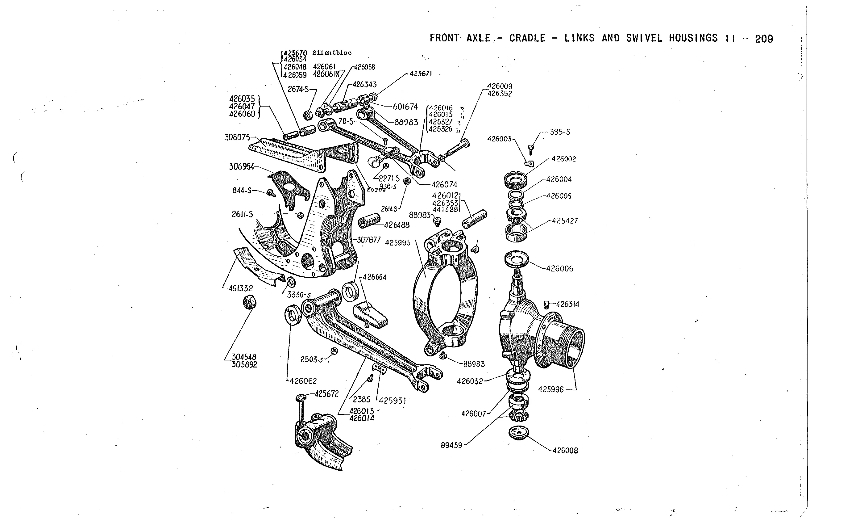 Cradle, links, swivels 11, page 68 of 226 — Front Wheel Drive 7 & 11 Parts Catalogue