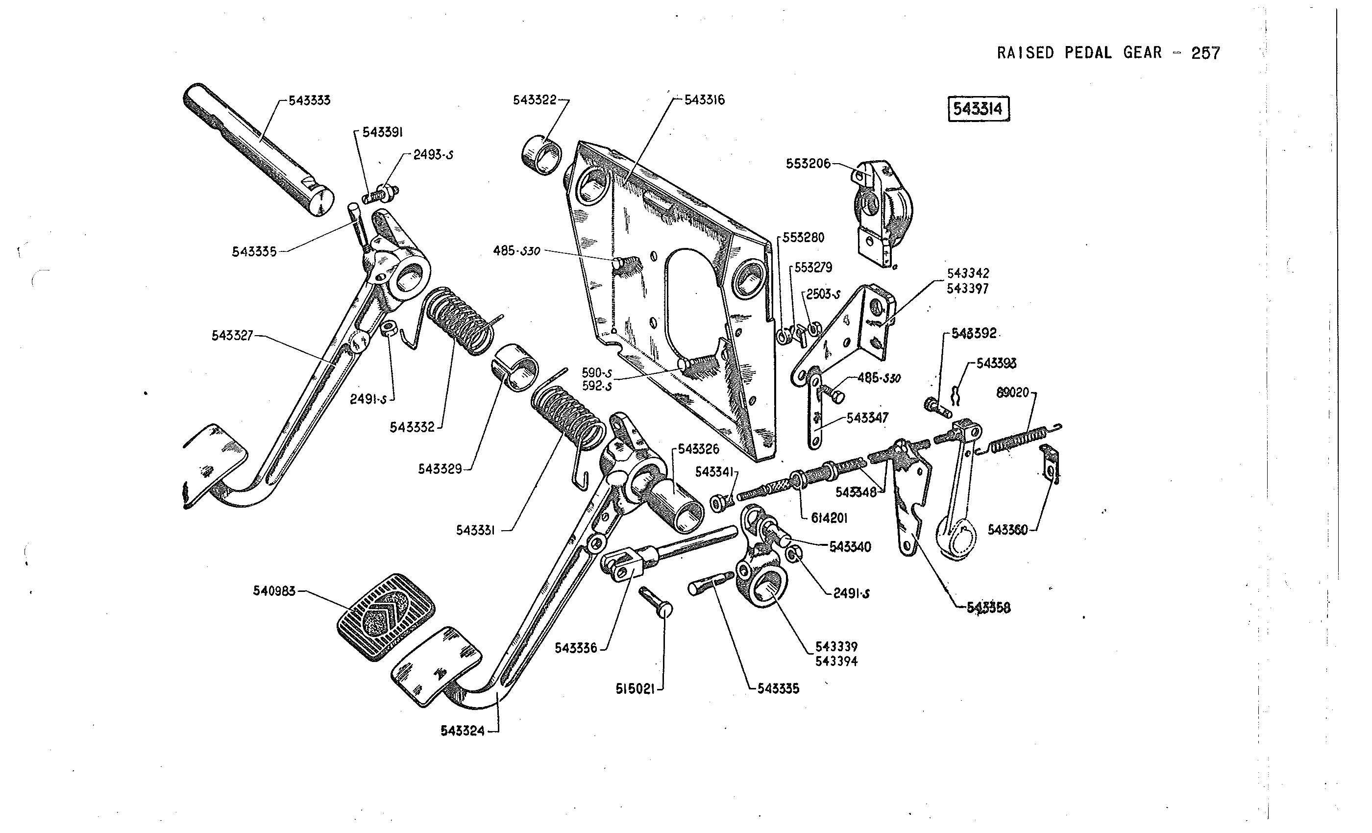 Pendant pedals 4/52->, page 108 of 226 — Front Wheel Drive 7 & 11 Parts Catalogue