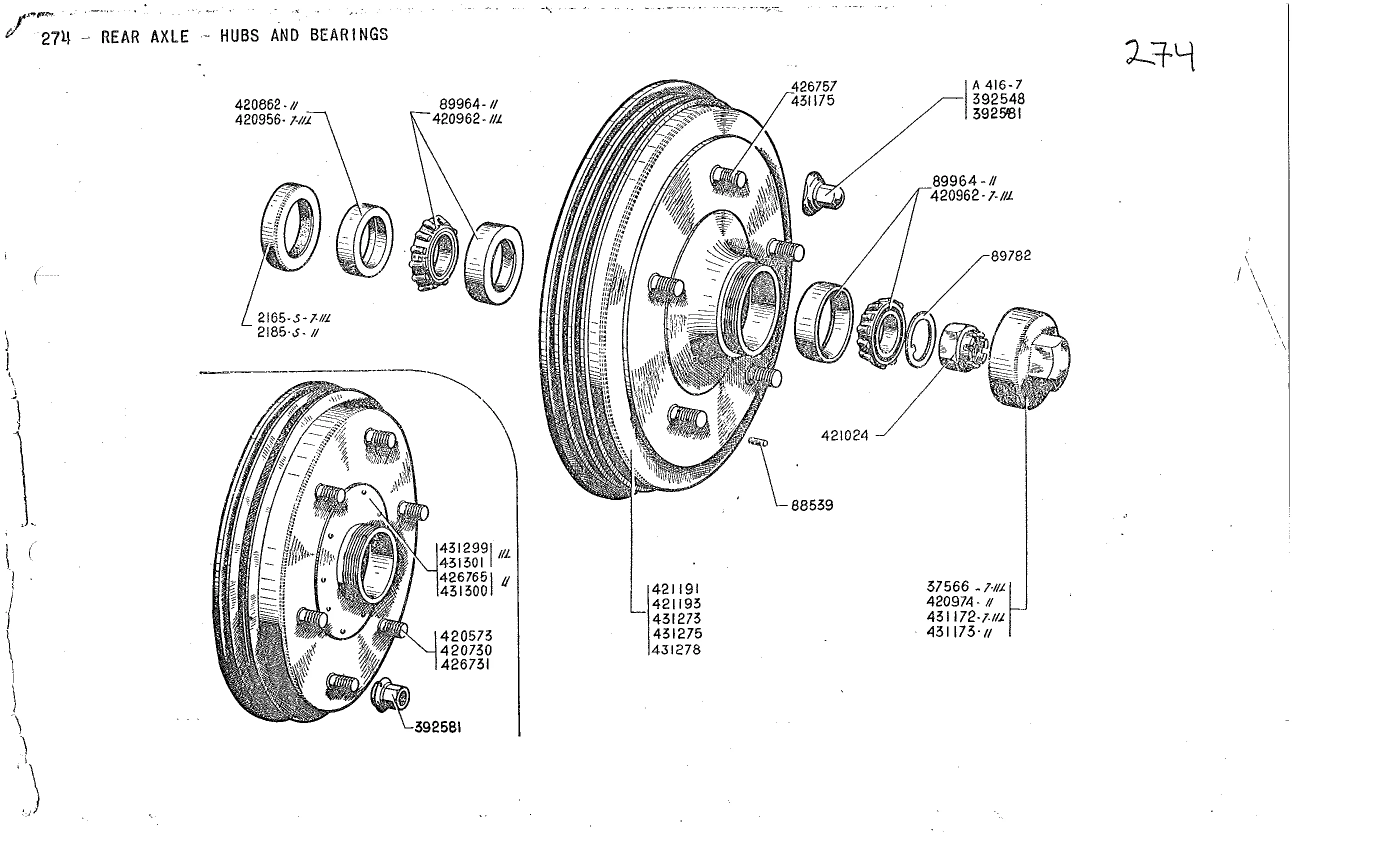 Brake drum, bearings, X-form axle, page 119 of 226 — Front Wheel Drive 7 & 11 Parts Catalogue