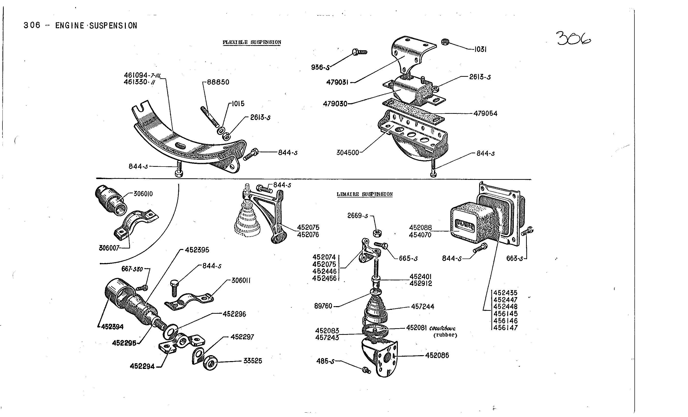Engine suspension, page 129 of 226 — Front Wheel Drive 7 & 11 Parts Catalogue