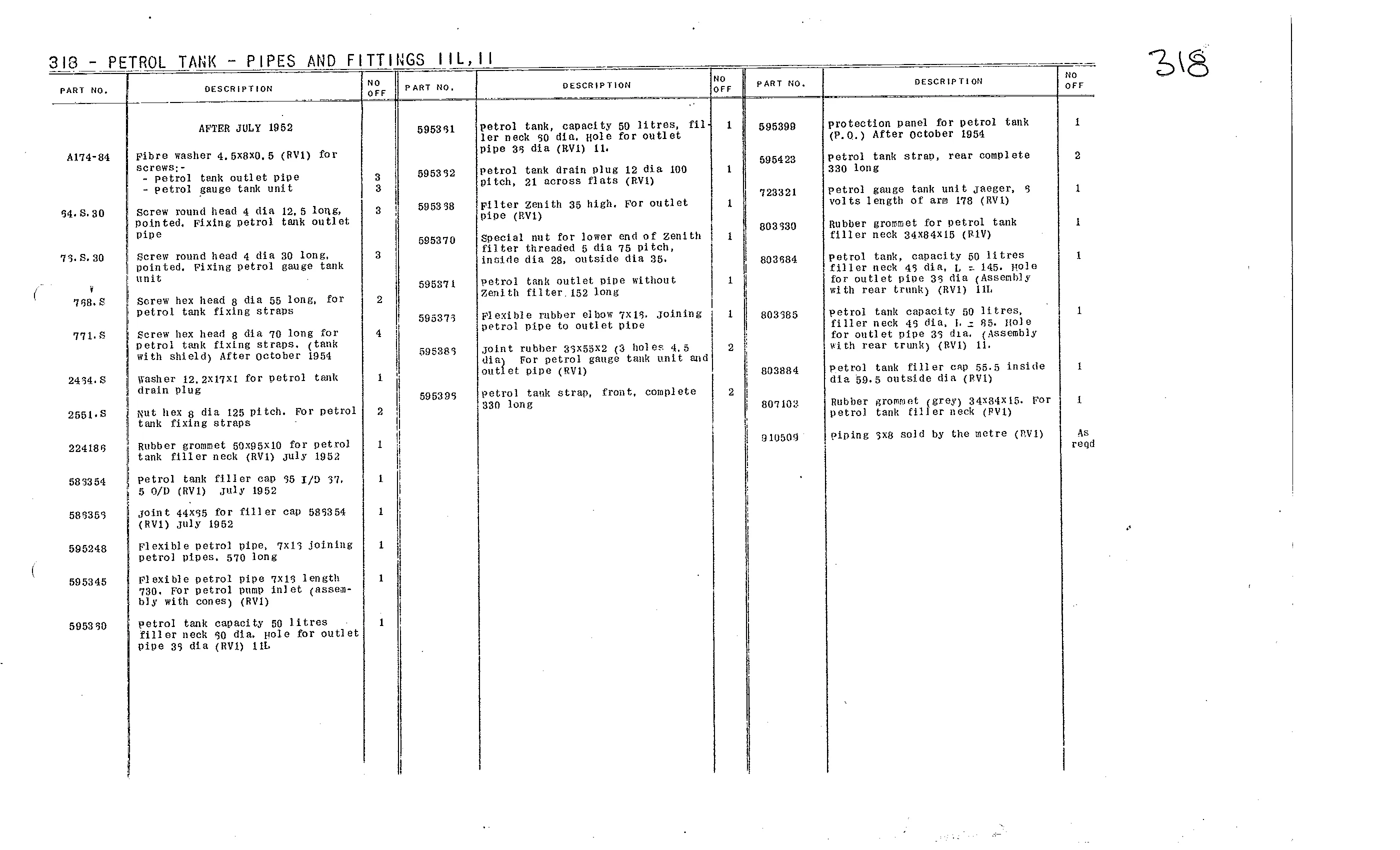 Petrol tank 7/52->, page 142 of 226 — Front Wheel Drive 7 & 11 Parts Catalogue