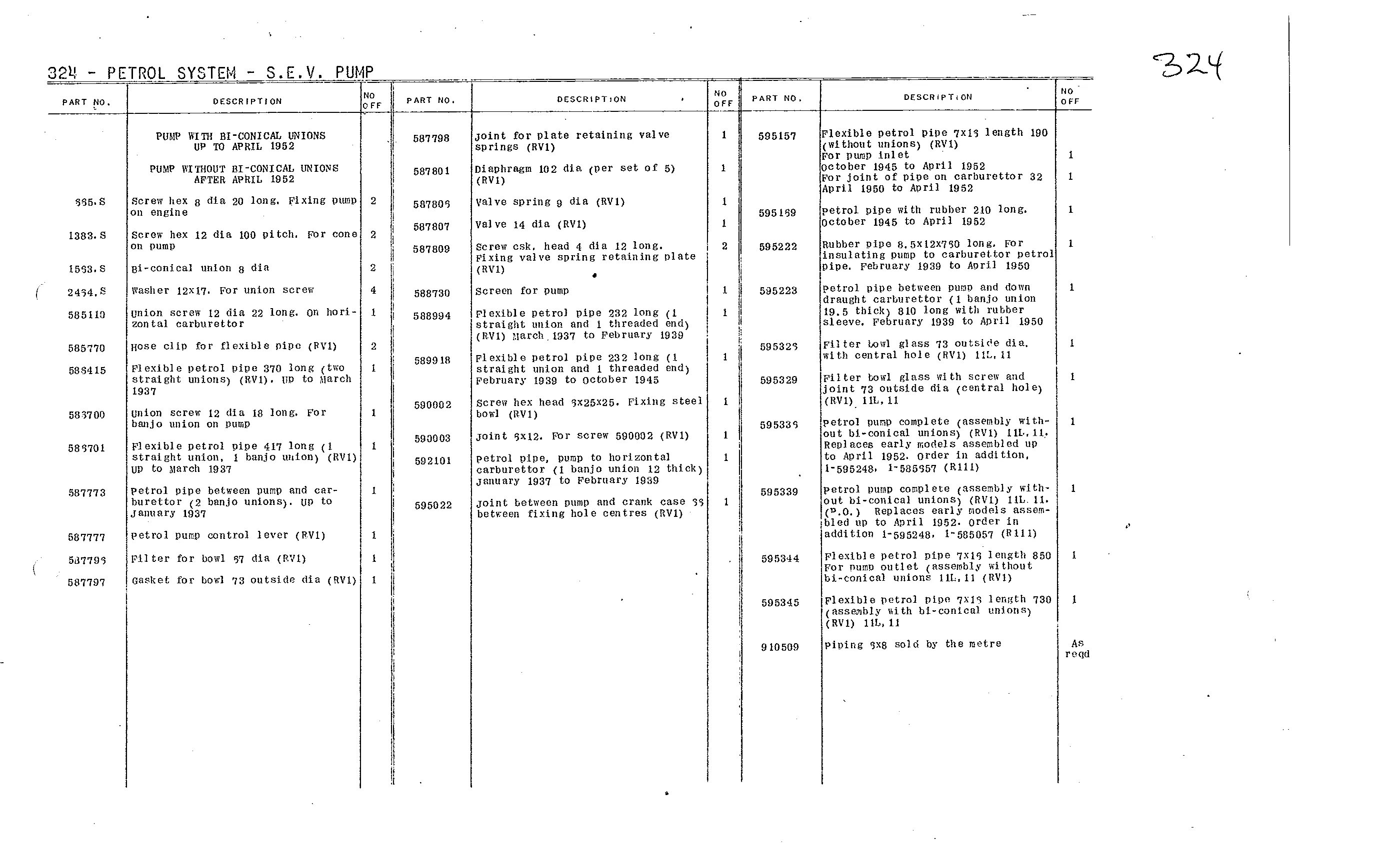 S.E.V, page 148 of 226 — Front Wheel Drive 7 & 11 Parts Catalogue