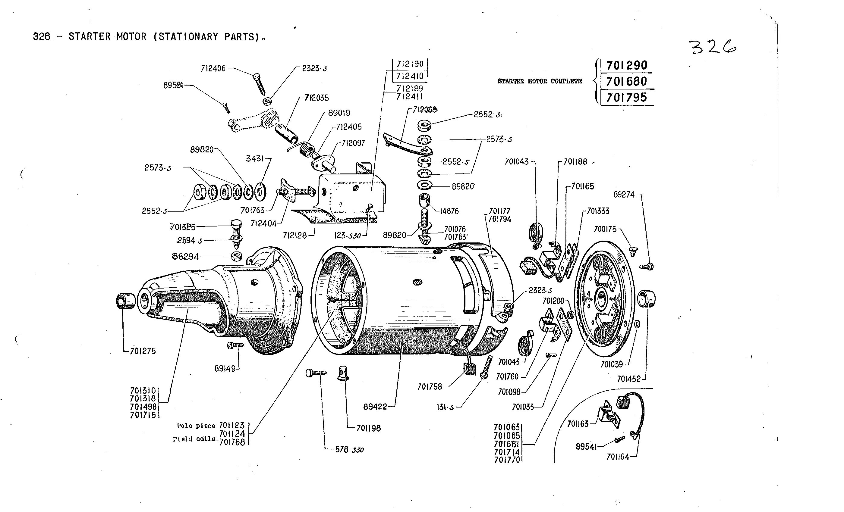 Starter motor / Stationary parts->9/53, page 149 of 226 — Front Wheel Drive 7 & 11 Parts Catalogue