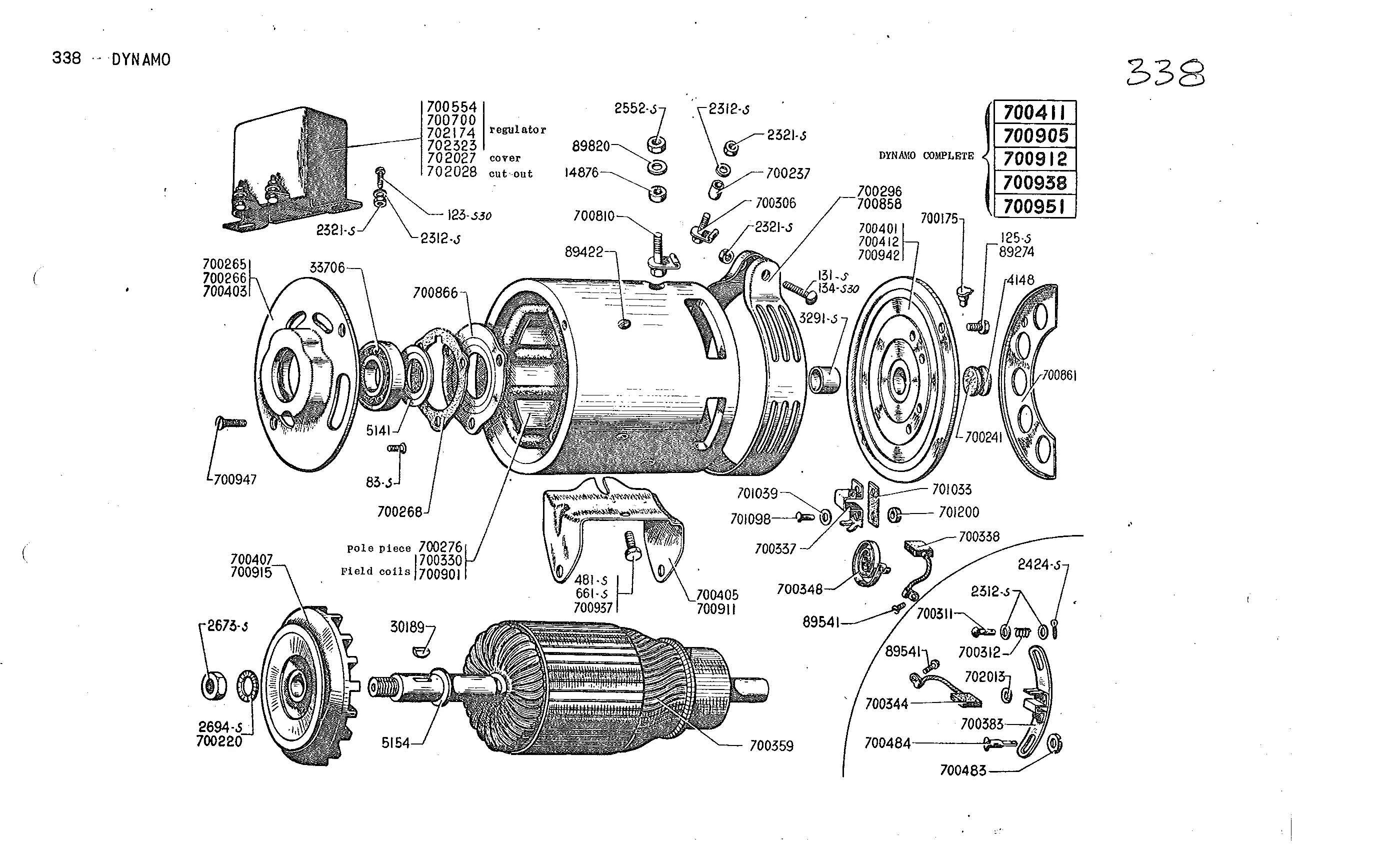 Electrical / Dynamo / Pre 4/53, page 158 of 226 — Front Wheel Drive 7 & 11 Parts Catalogue