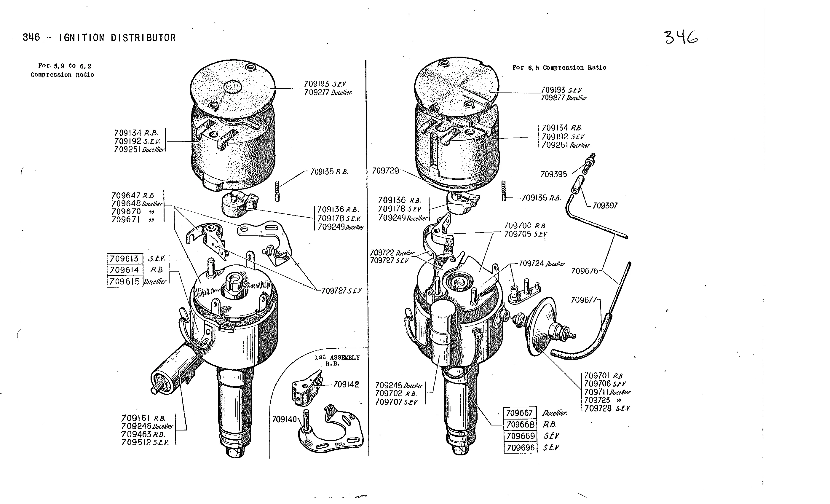 Ignition distributor, page 164 of 226 — Front Wheel Drive 7 & 11 Parts Catalogue