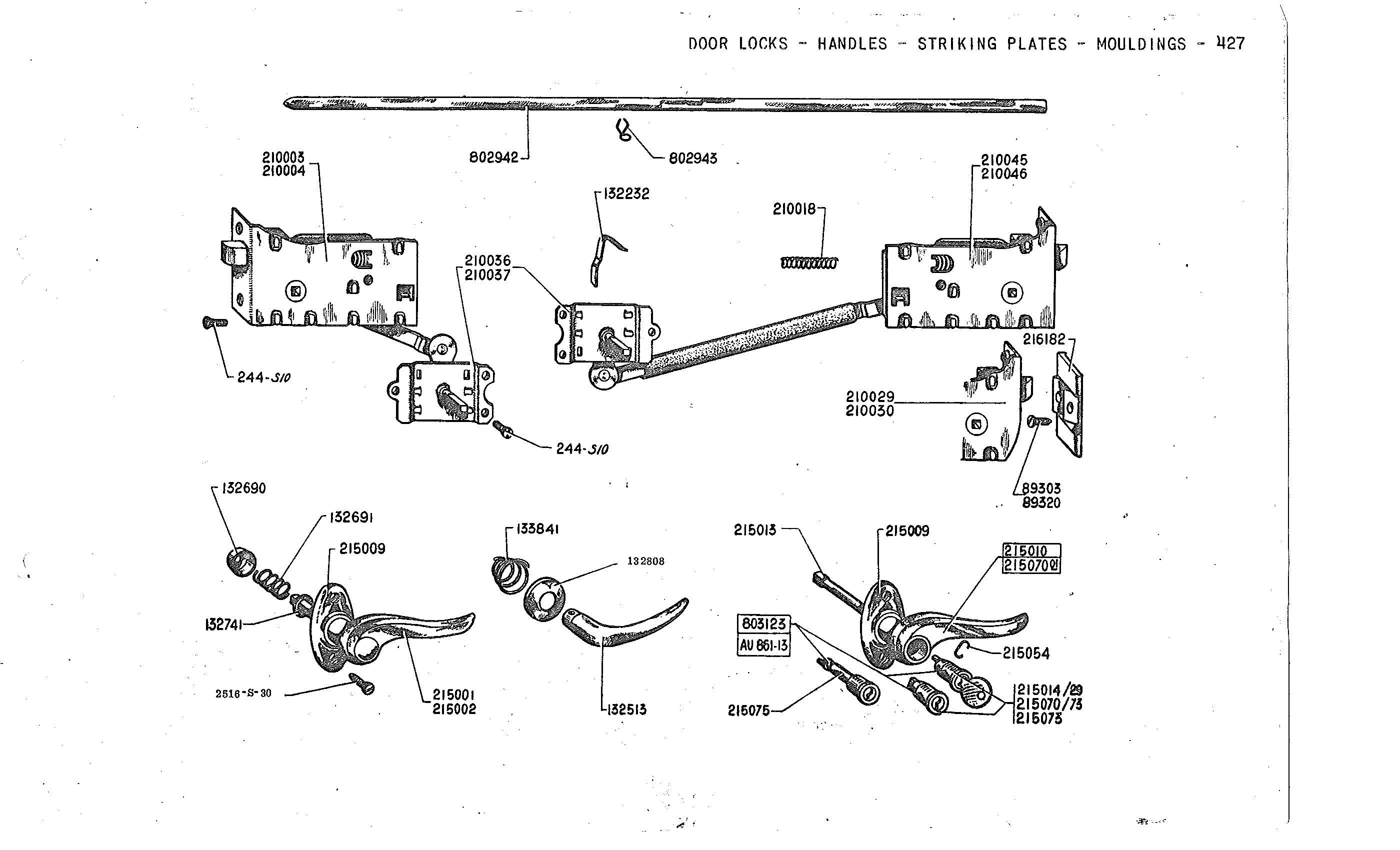 Locks, handles, page 208 of 226 — Front Wheel Drive 7 & 11 Parts Catalogue