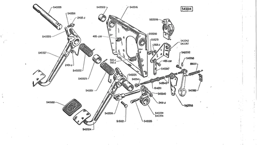 Pendant pedals 4/52->, page 108 — Front Wheel Drive 7 & 11 Parts Catalogue