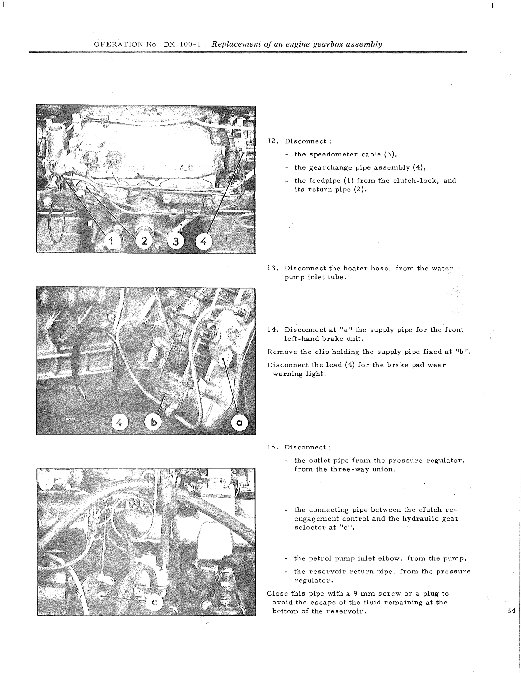 Replacement of an engine gearbox assembly, page 34 of 750 — DS21 & DS21M / DS19A & DS19MA Repair Manual