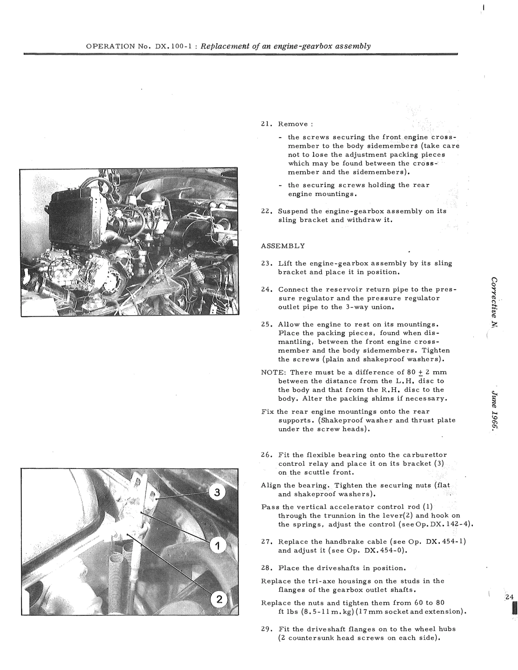Replacement of an engine gearbox assembly, page 36 of 750 — DS21 & DS21M / DS19A & DS19MA Repair Manual